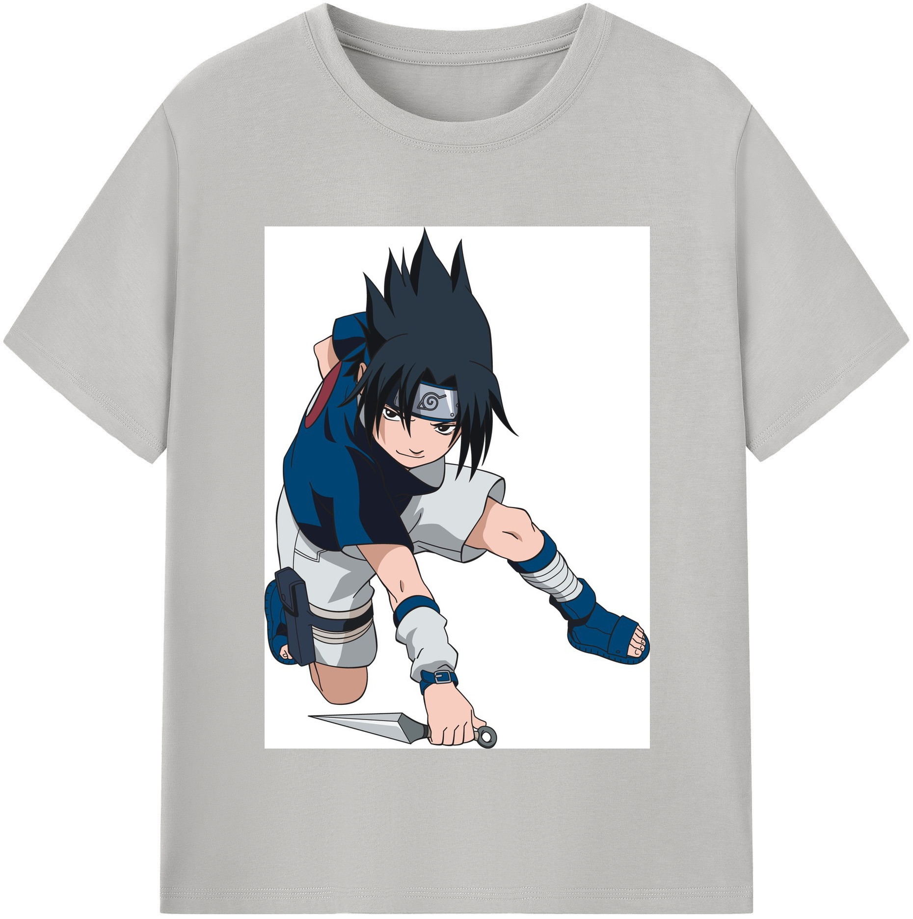 （画像用） NARUTO -ナルト- うちは サスケ Uchiha Sasuke レディースカジュアルプリントTシャツ（綿100％）