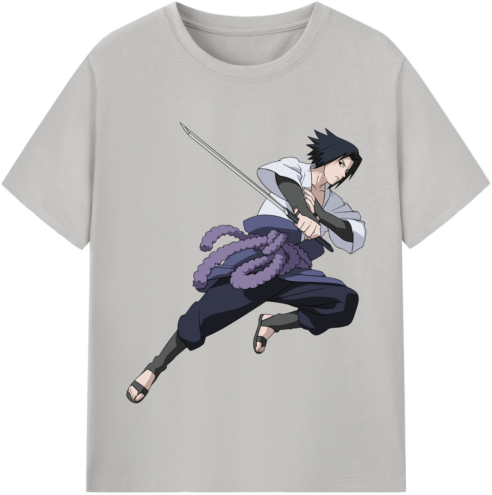 （画像用） NARUTO -ナルト- うちは サスケ Uchiha Sasuke レディースカジュアルプリントTシャツ（綿100％）
