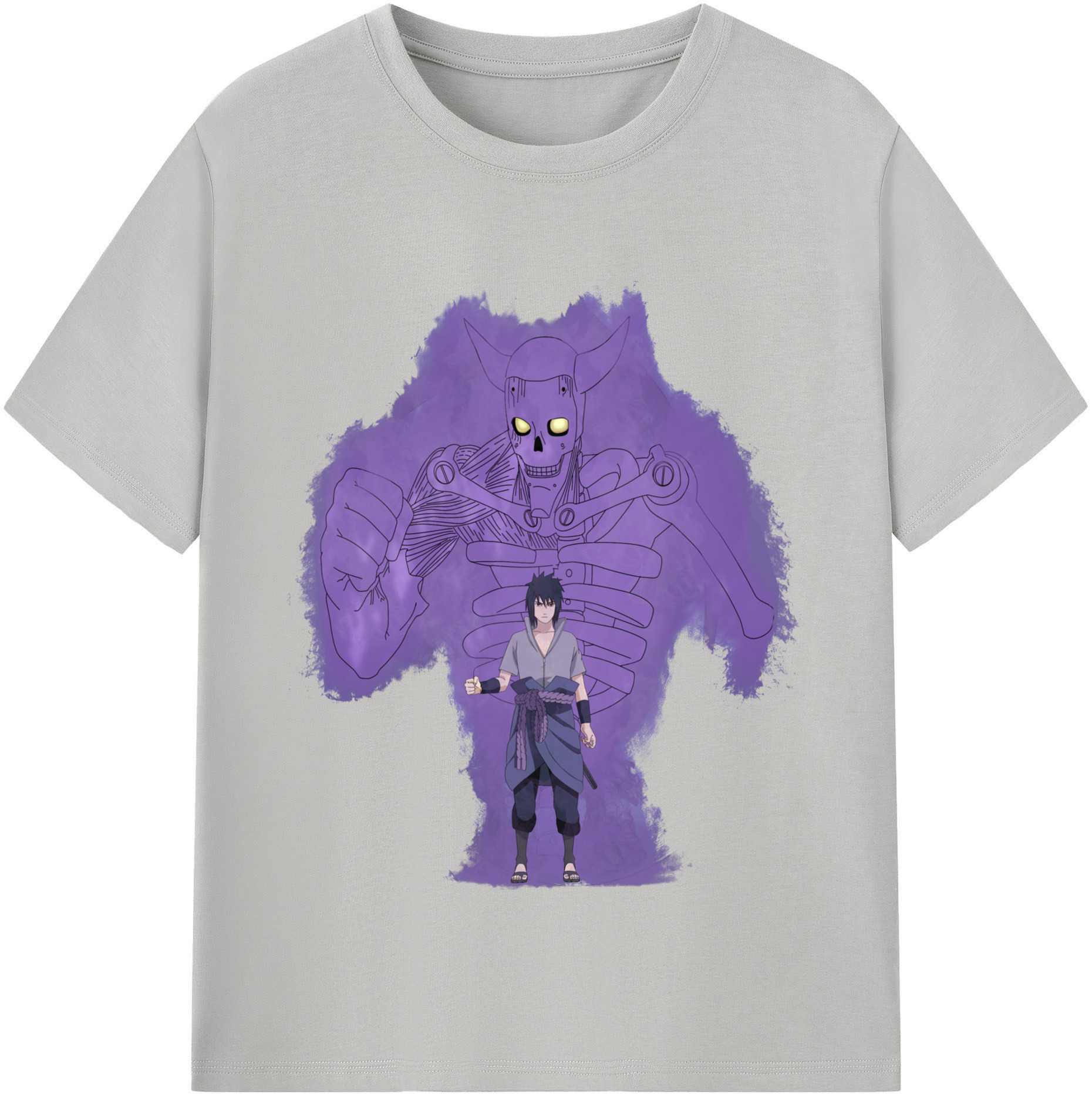 （画像用） NARUTO -ナルト- うちは サスケ Uchiha Sasuke レディースカジュアルプリントTシャツ（綿100％）