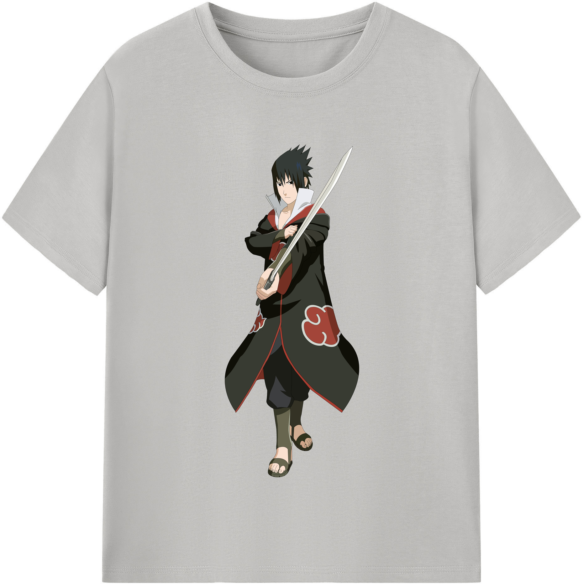 （画像用） NARUTO -ナルト- うちは サスケ Uchiha Sasuke レディースカジュアルプリントTシャツ（綿100％）