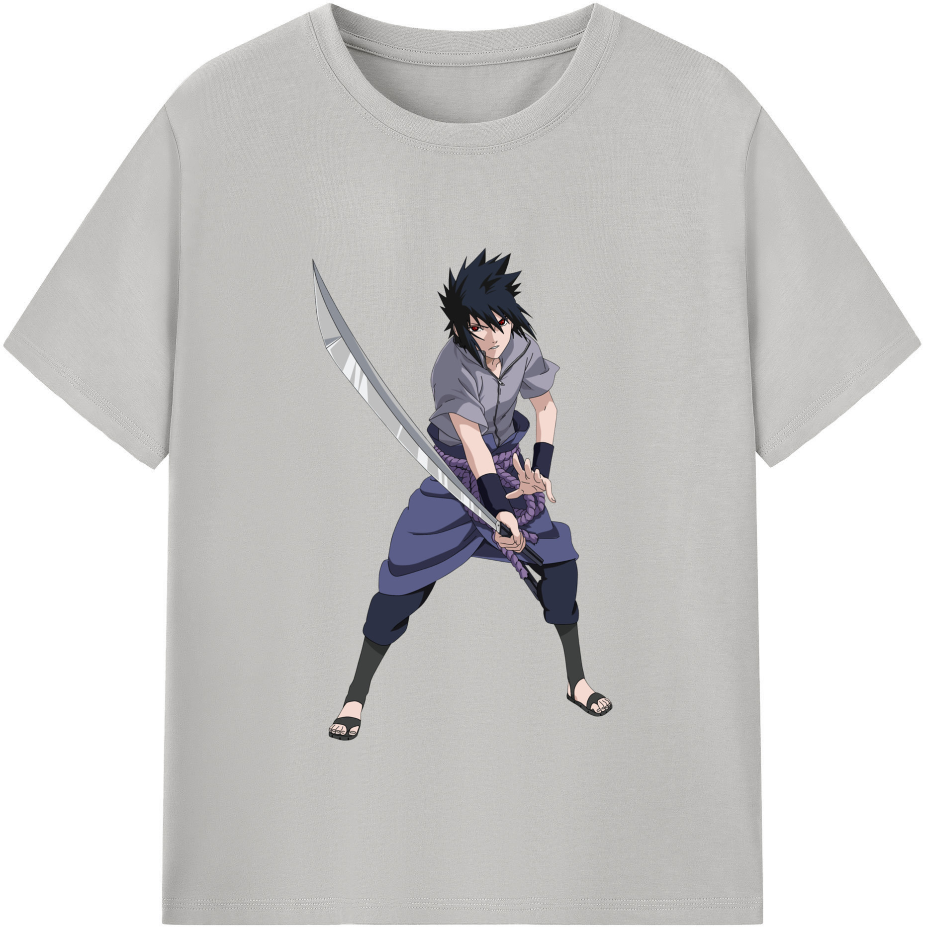 （画像用） NARUTO -ナルト- うちは サスケ Uchiha Sasuke レディースカジュアルプリントTシャツ（綿100％）