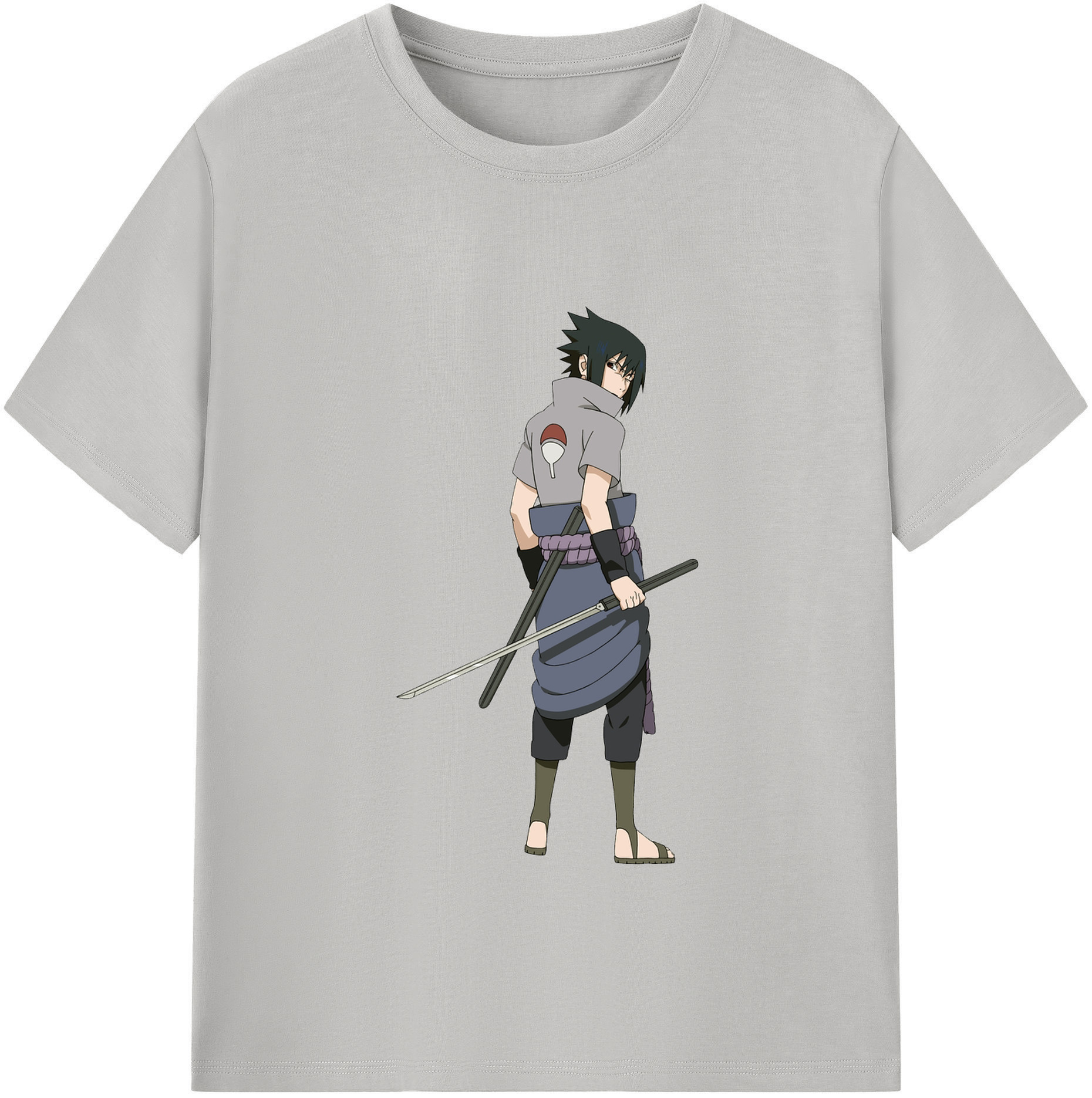 （画像用） NARUTO -ナルト- うちは サスケ Uchiha Sasuke レディースカジュアルプリントTシャツ（綿100％）