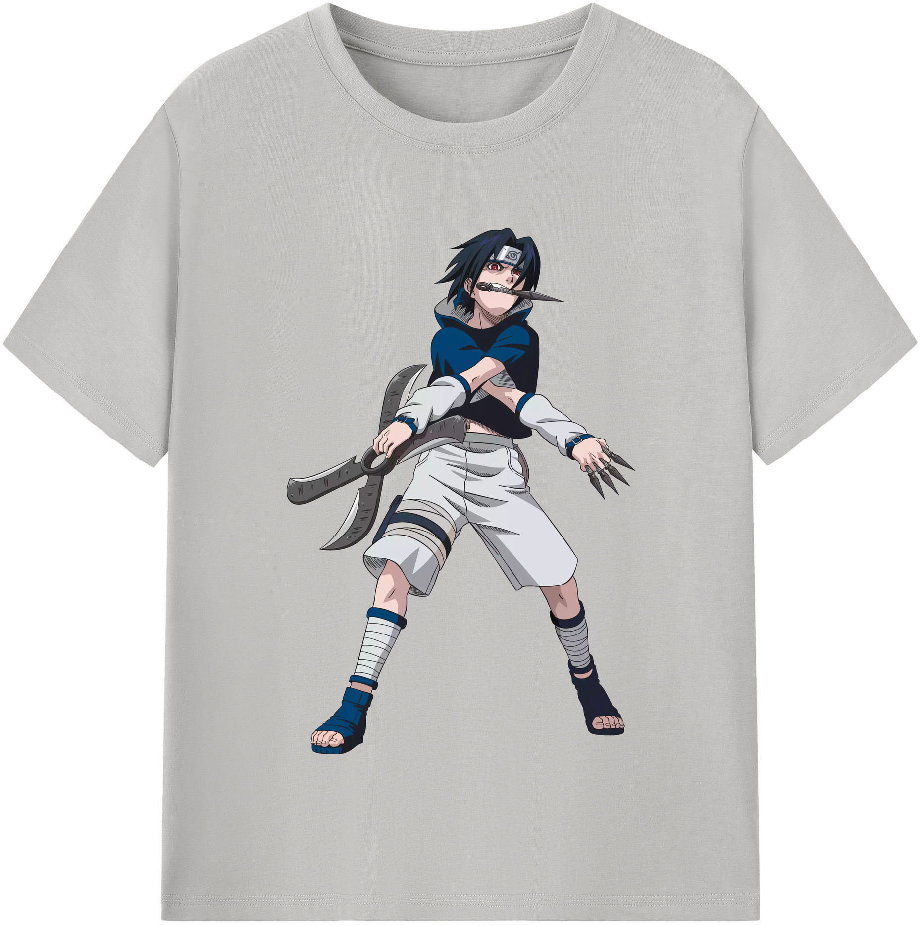 （画像用） NARUTO -ナルト- うちは サスケ Uchiha Sasuke レディースカジュアルプリントTシャツ（綿100％）