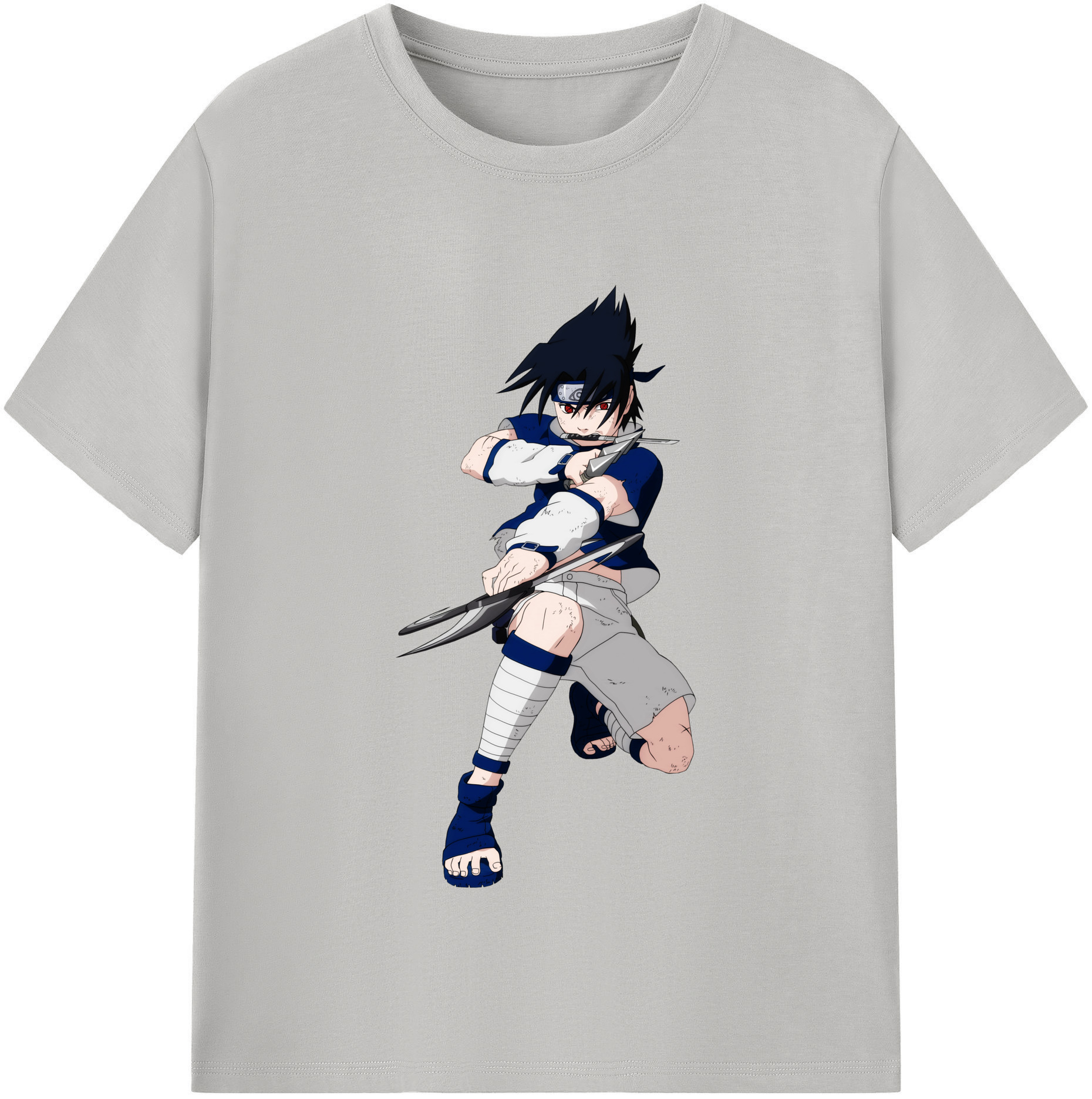 （画像用） NARUTO -ナルト- うちは サスケ Uchiha Sasuke レディースカジュアルプリントTシャツ（綿100％）