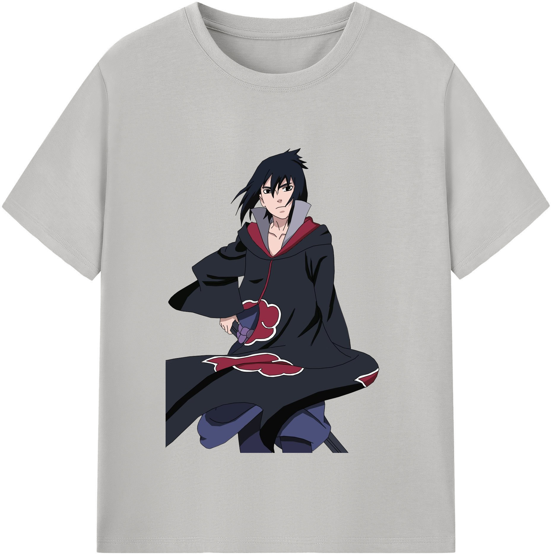 （画像用） NARUTO -ナルト- うちは サスケ Uchiha Sasuke レディースカジュアルプリントTシャツ（綿100％）