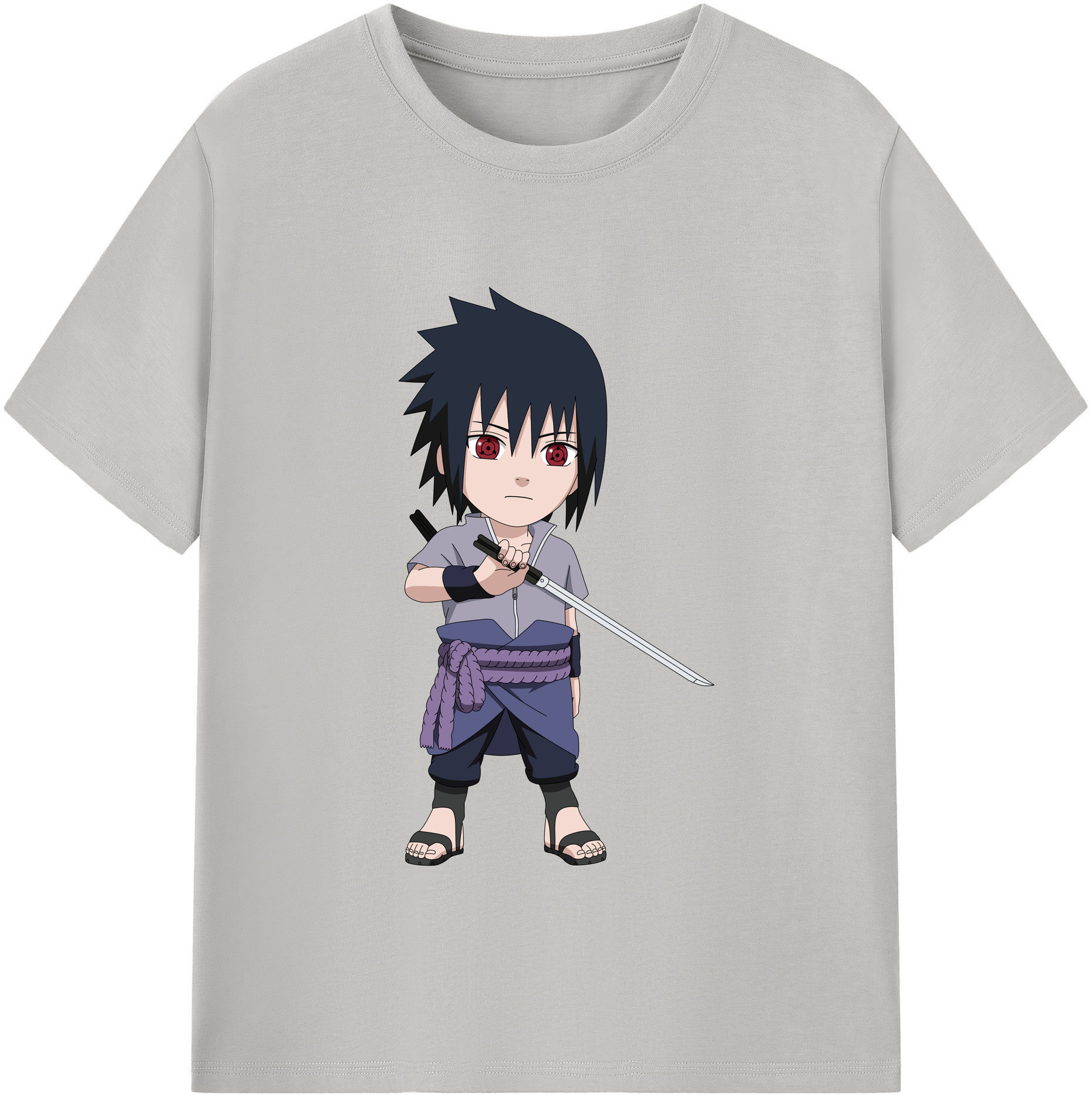（画像用） NARUTO -ナルト- うちは サスケ Uchiha Sasuke レディースカジュアルプリントTシャツ（綿100％）