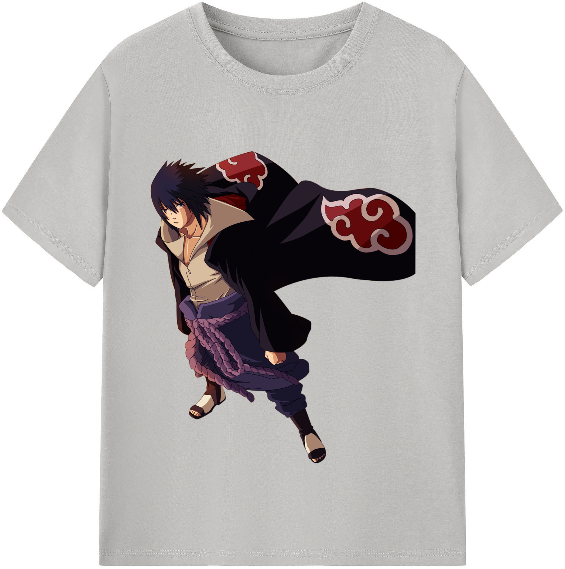 （画像用） NARUTO -ナルト- うちは サスケ Uchiha Sasuke レディースカジュアルプリントTシャツ（綿100％）