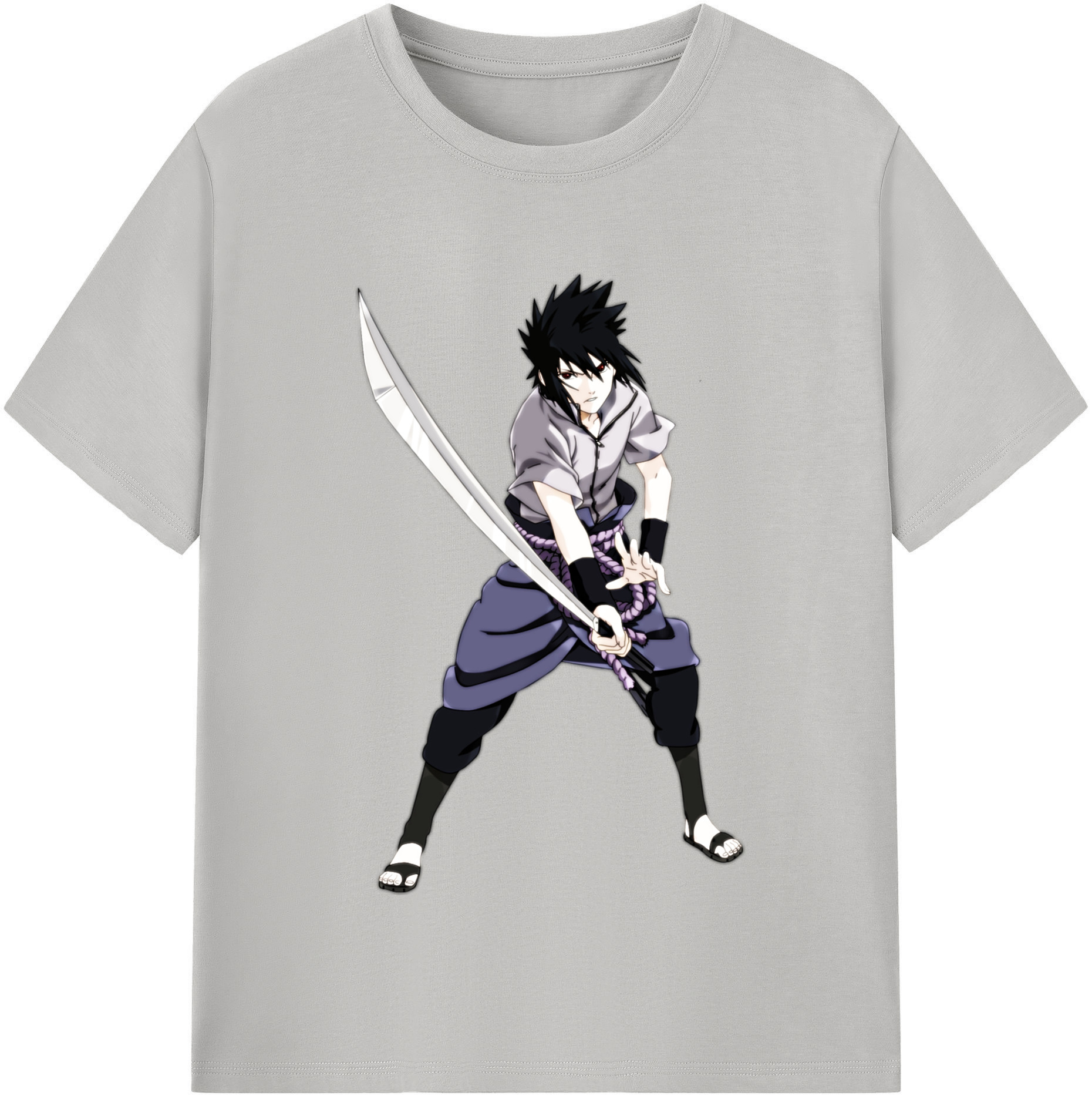 （画像用） NARUTO -ナルト- うちは サスケ Uchiha Sasuke レディースカジュアルプリントTシャツ（綿100％）