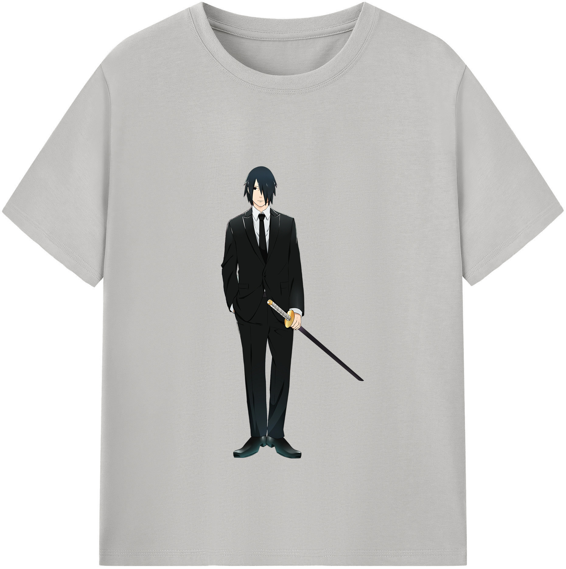 （画像用） NARUTO -ナルト- うちは サスケ Uchiha Sasuke レディースカジュアルプリントTシャツ（綿100％）