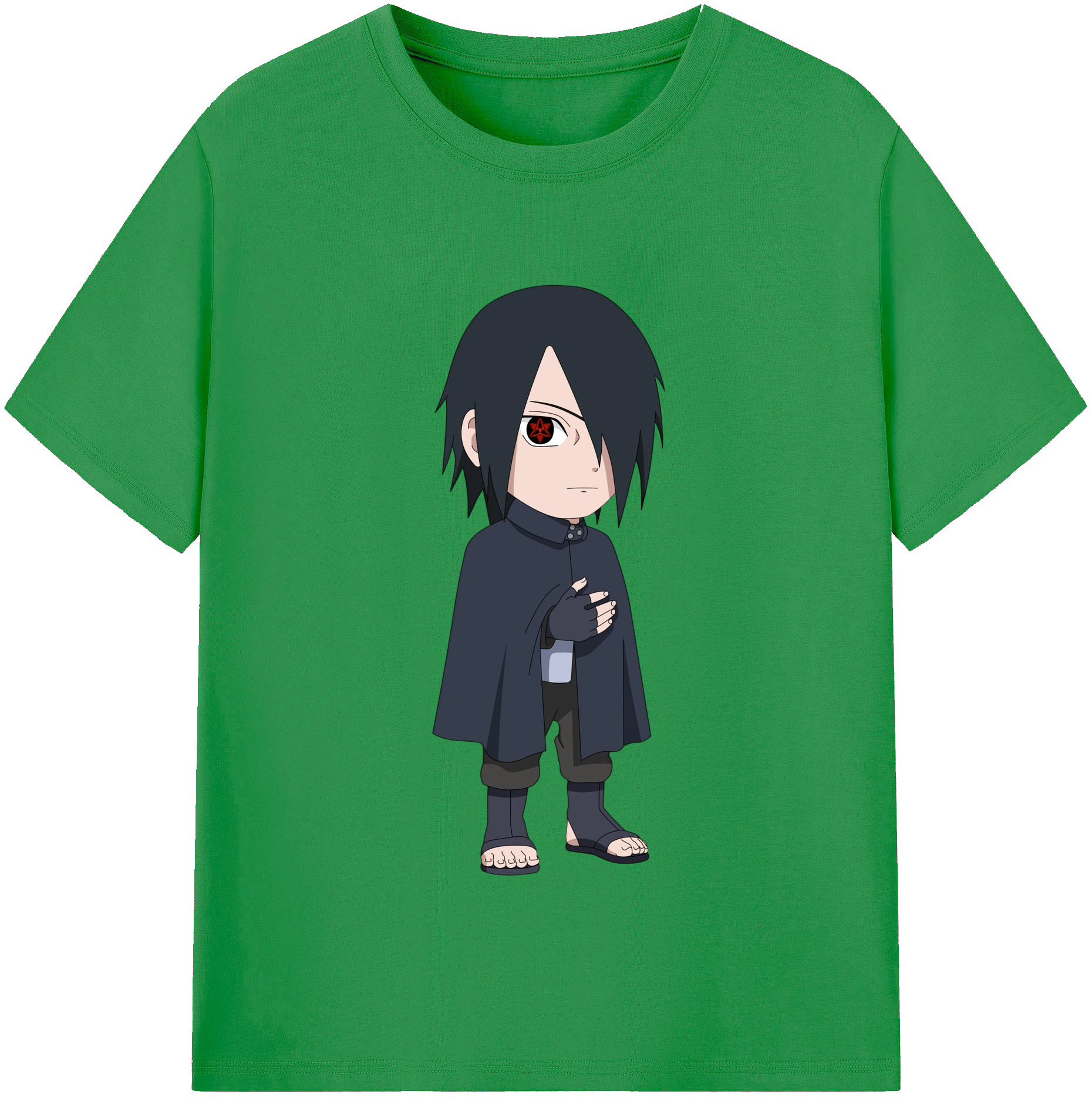（画像用） NARUTO -ナルト- うちは サスケ Uchiha Sasuke レディースカジュアルプリントTシャツ（綿100％）
