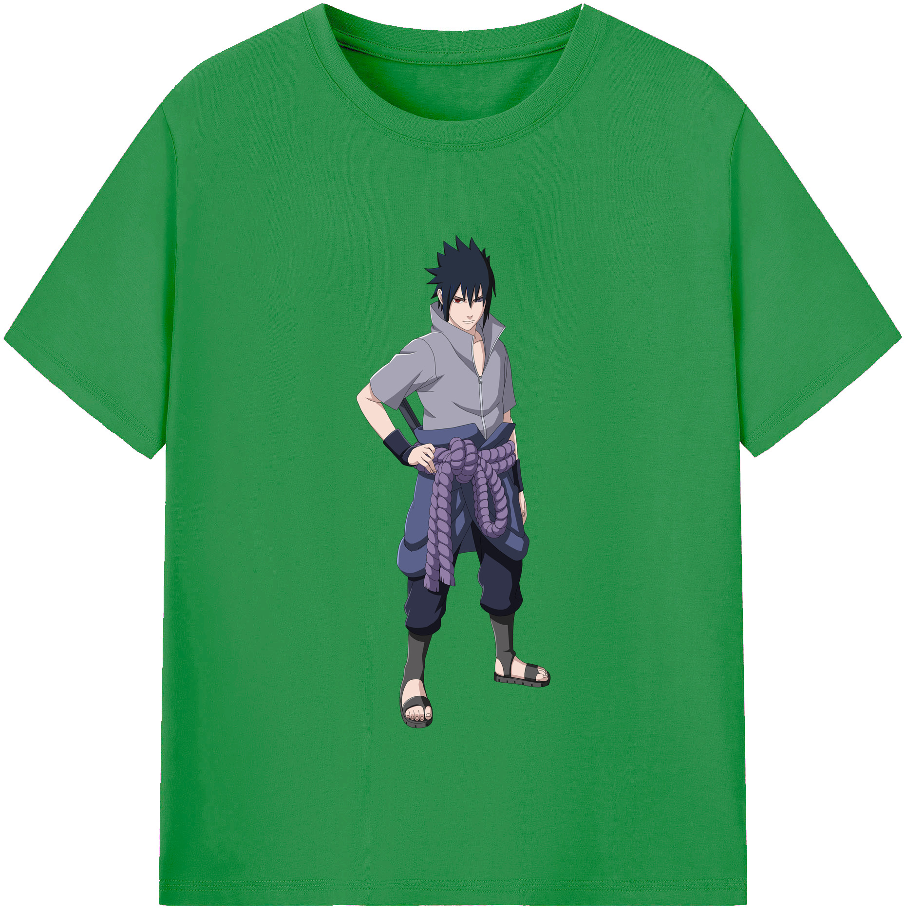 （画像用） NARUTO -ナルト- うちは サスケ Uchiha Sasuke レディースカジュアルプリントTシャツ（綿100％）