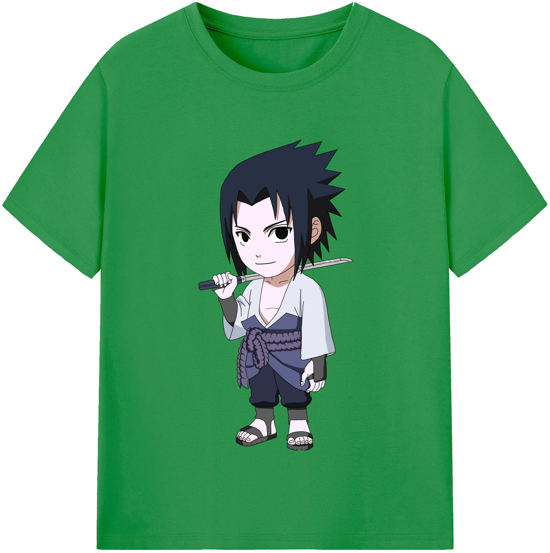 （画像用） NARUTO -ナルト- うちは サスケ Uchiha Sasuke レディースカジュアルプリントTシャツ（綿100％）