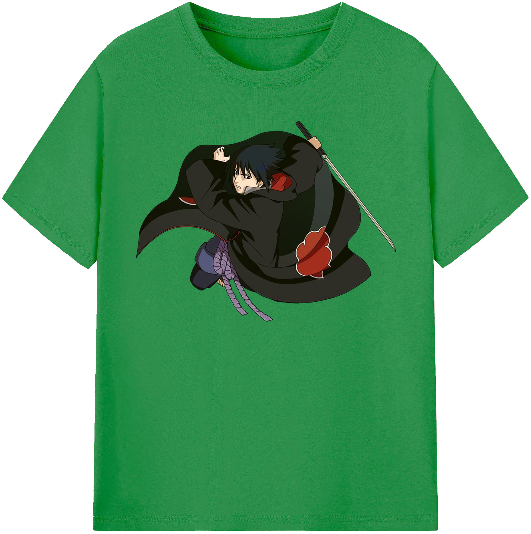 （画像用） NARUTO -ナルト- うちは サスケ Uchiha Sasuke レディースカジュアルプリントTシャツ（綿100％）