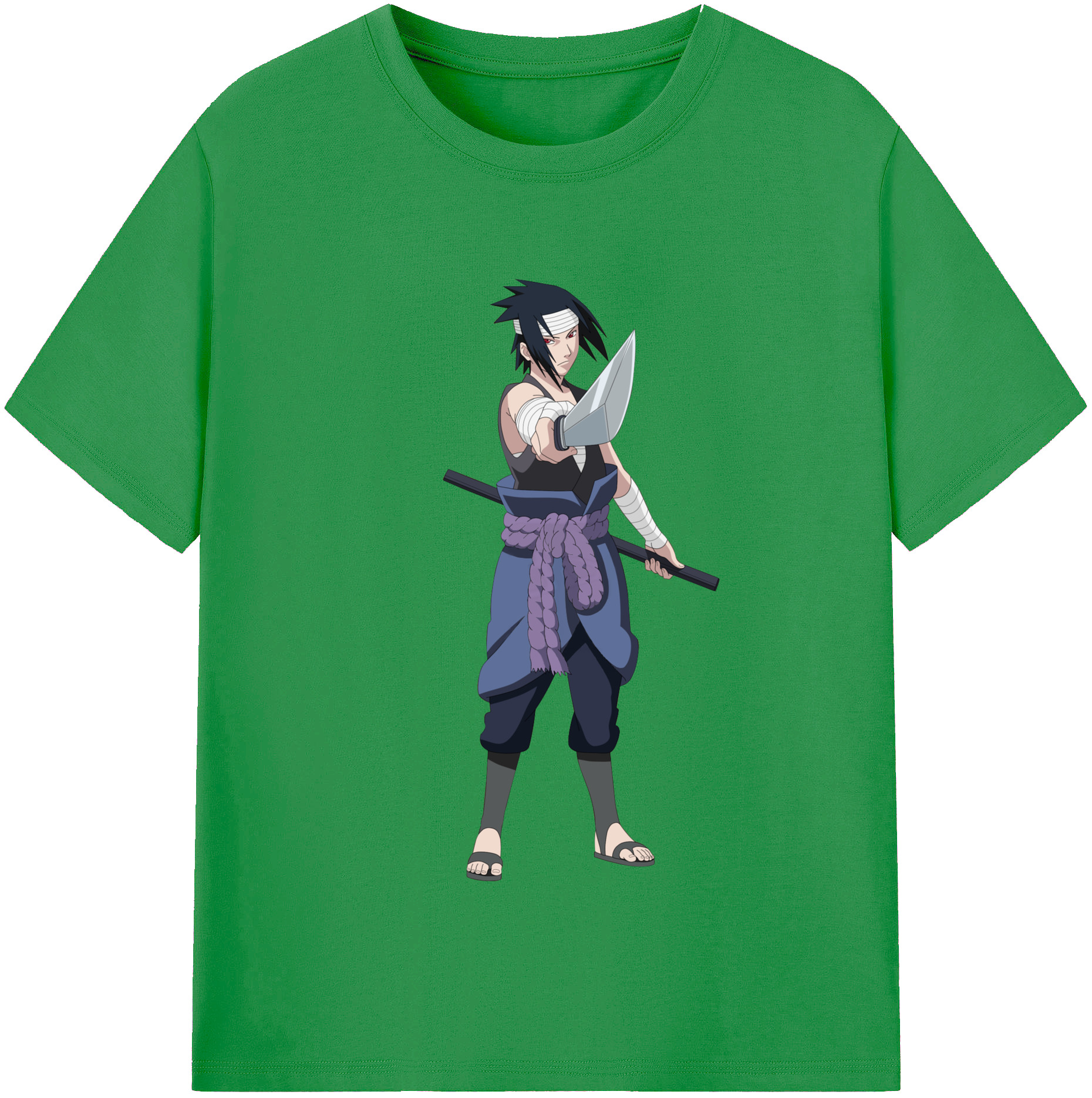 （画像用） NARUTO -ナルト- うちは サスケ Uchiha Sasuke レディースカジュアルプリントTシャツ（綿100％）
