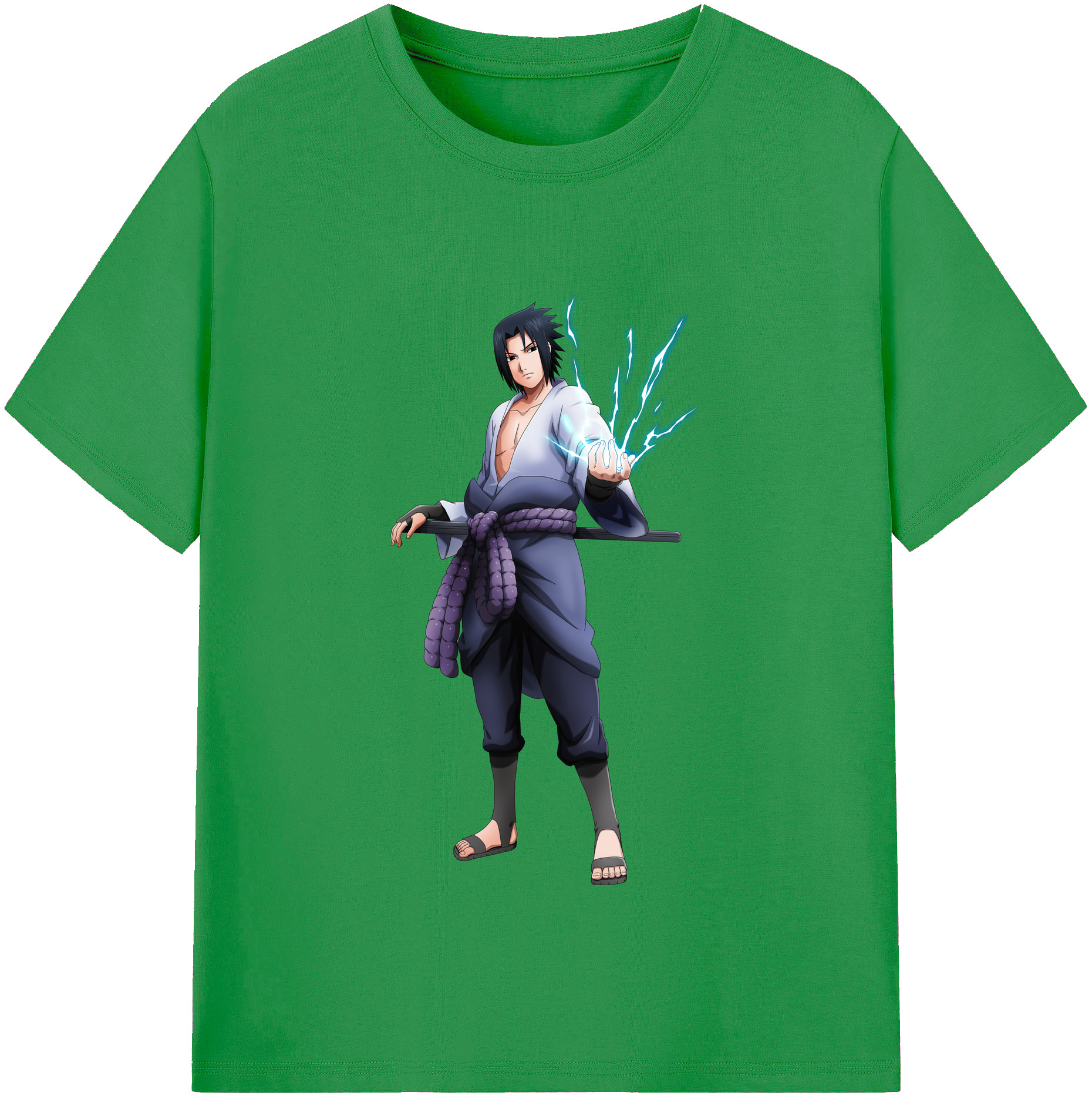 （画像用） NARUTO -ナルト- うちは サスケ Uchiha Sasuke レディースカジュアルプリントTシャツ（綿100％）