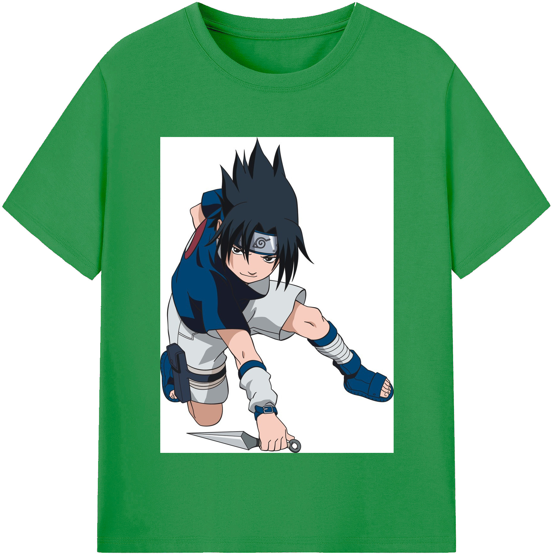 （画像用） NARUTO -ナルト- うちは サスケ Uchiha Sasuke レディースカジュアルプリントTシャツ（綿100％）