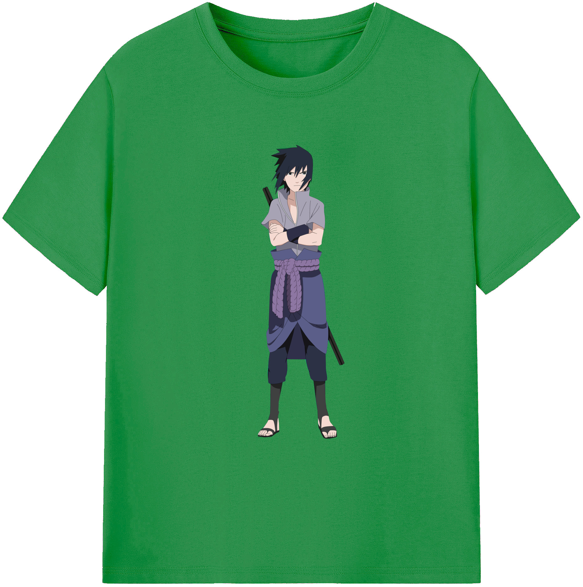 （画像用） NARUTO -ナルト- うちは サスケ Uchiha Sasuke レディースカジュアルプリントTシャツ（綿100％）