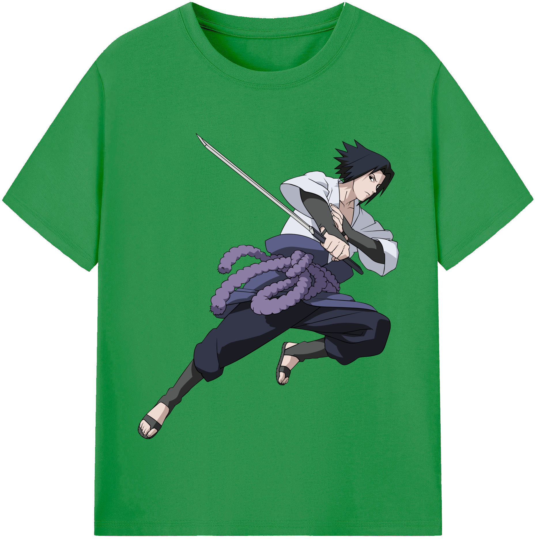 （画像用） NARUTO -ナルト- うちは サスケ Uchiha Sasuke レディースカジュアルプリントTシャツ（綿100％）