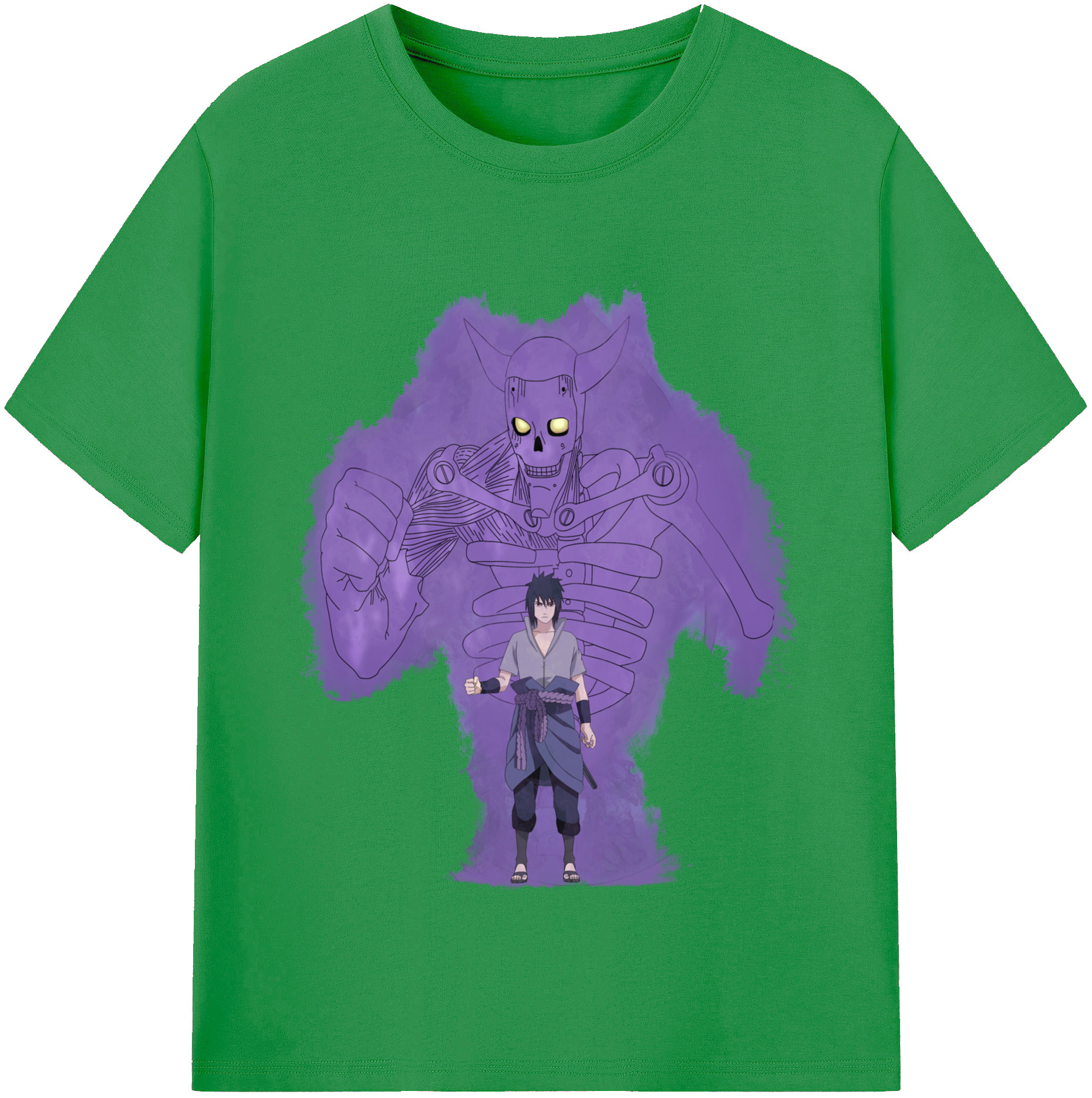 （画像用） NARUTO -ナルト- うちは サスケ Uchiha Sasuke レディースカジュアルプリントTシャツ（綿100％）