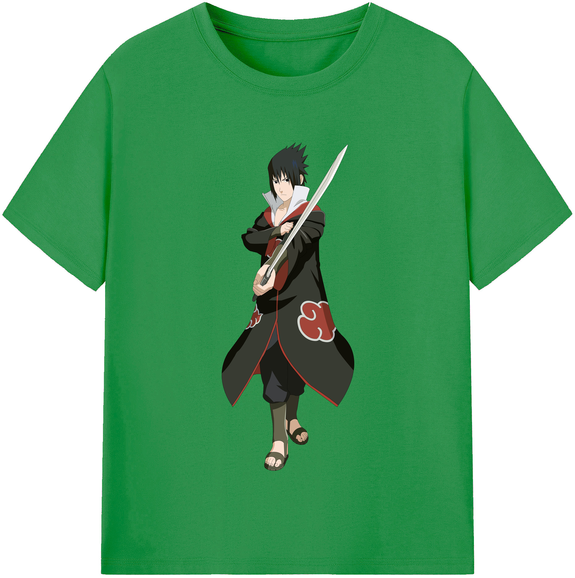 （画像用） NARUTO -ナルト- うちは サスケ Uchiha Sasuke レディースカジュアルプリントTシャツ（綿100％）