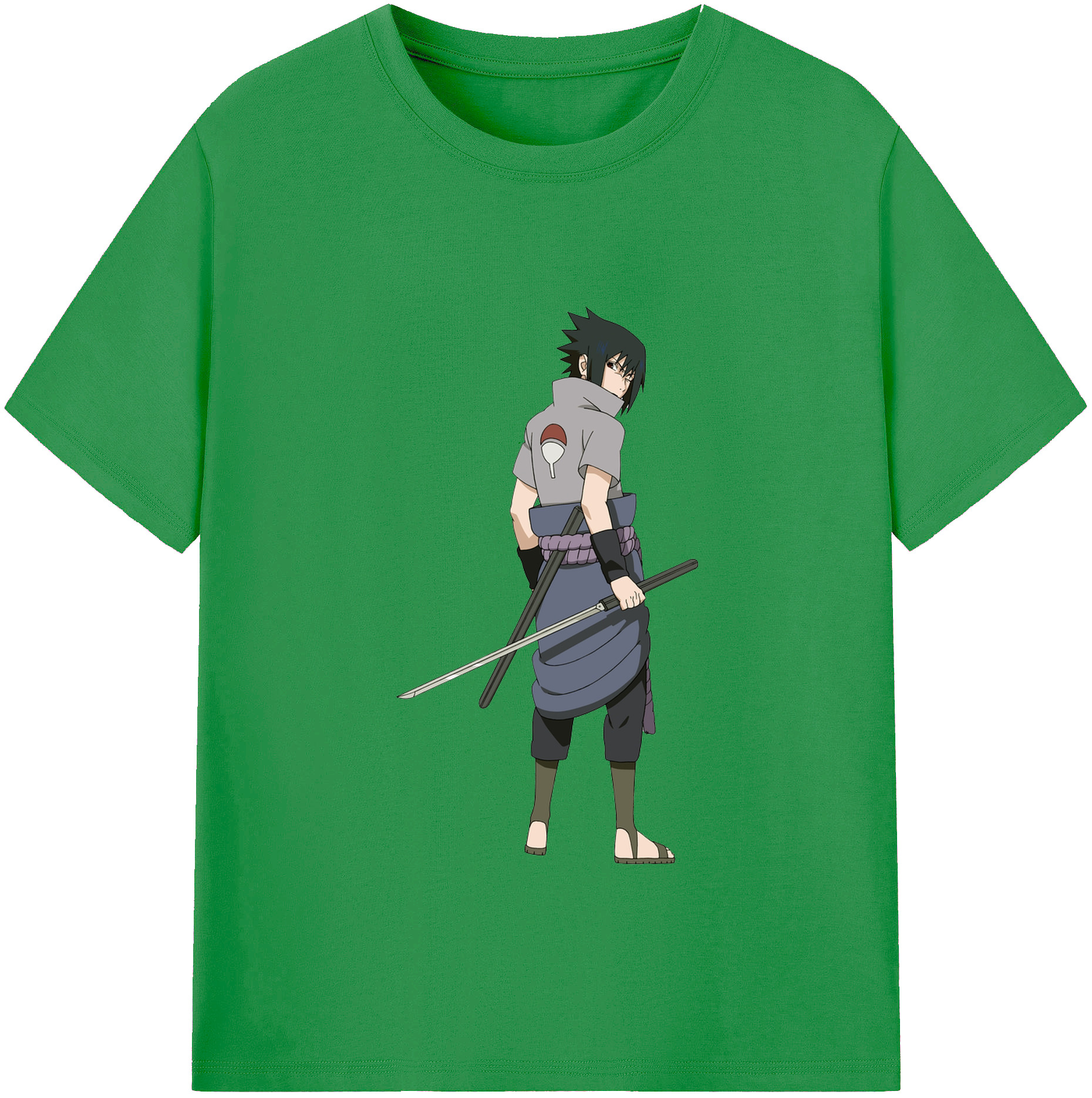 （画像用） NARUTO -ナルト- うちは サスケ Uchiha Sasuke レディースカジュアルプリントTシャツ（綿100％）