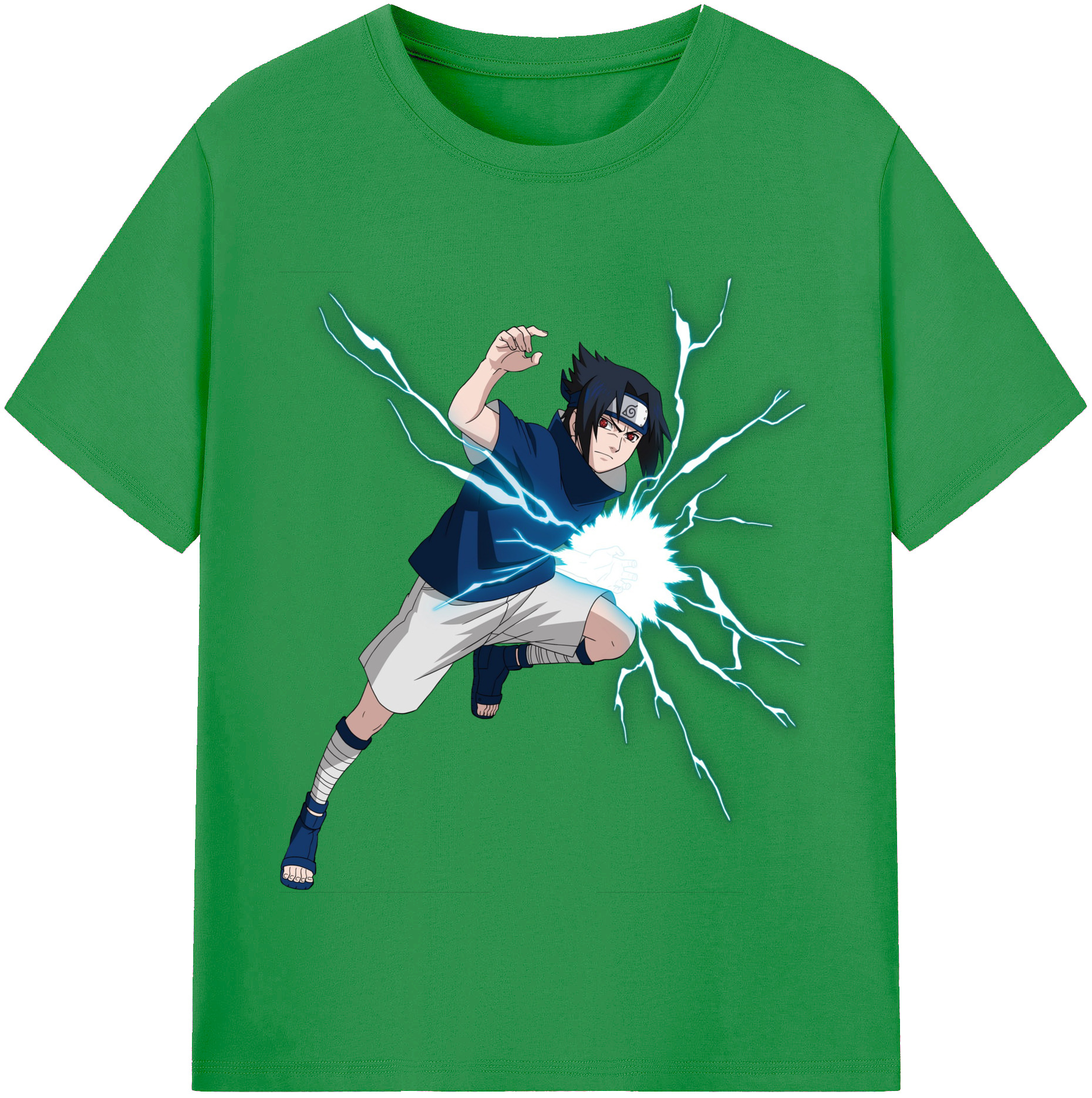 （画像用） NARUTO -ナルト- うちは サスケ Uchiha Sasuke レディースカジュアルプリントTシャツ（綿100％）