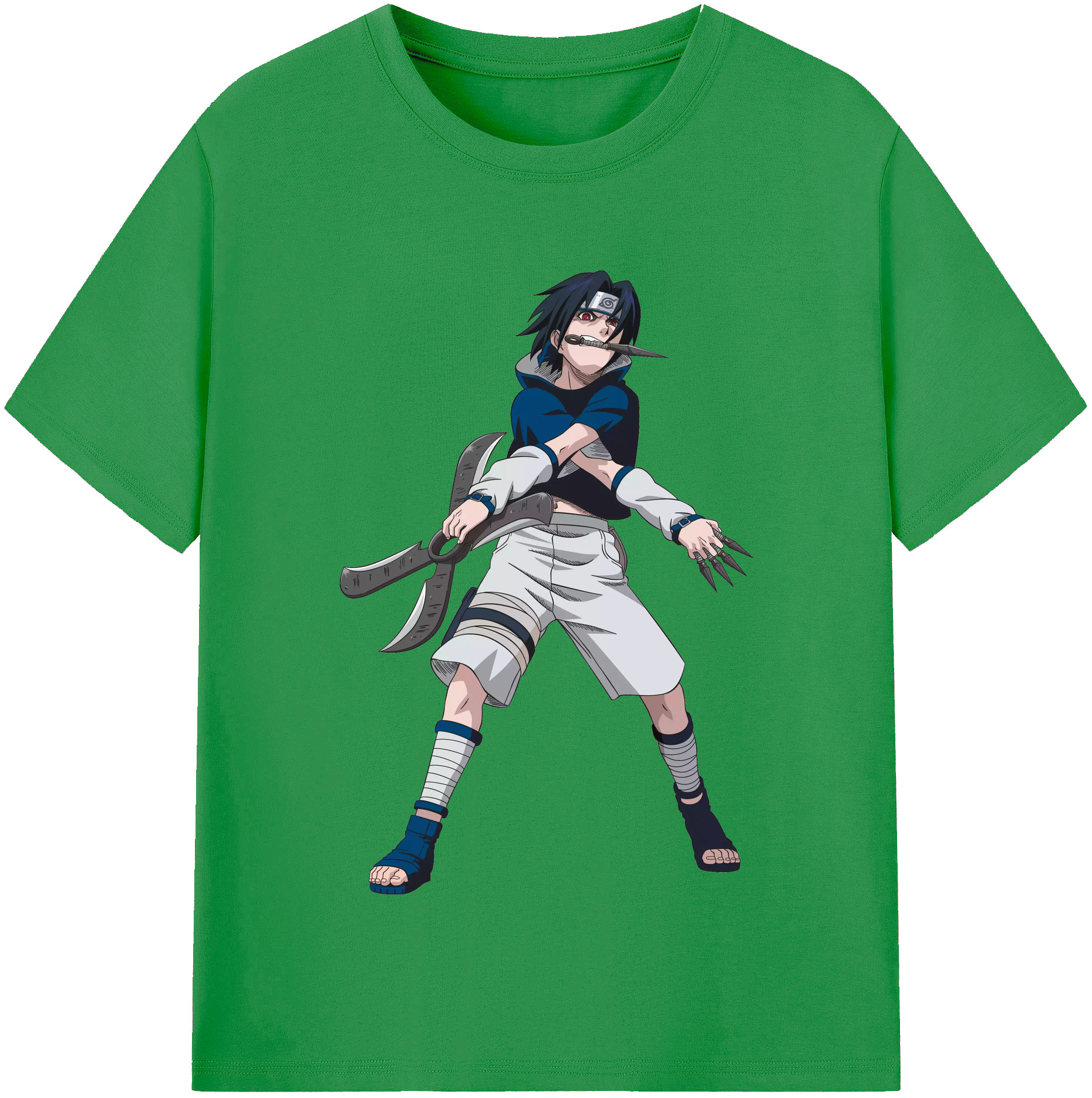 （画像用） NARUTO -ナルト- うちは サスケ Uchiha Sasuke レディースカジュアルプリントTシャツ（綿100％）