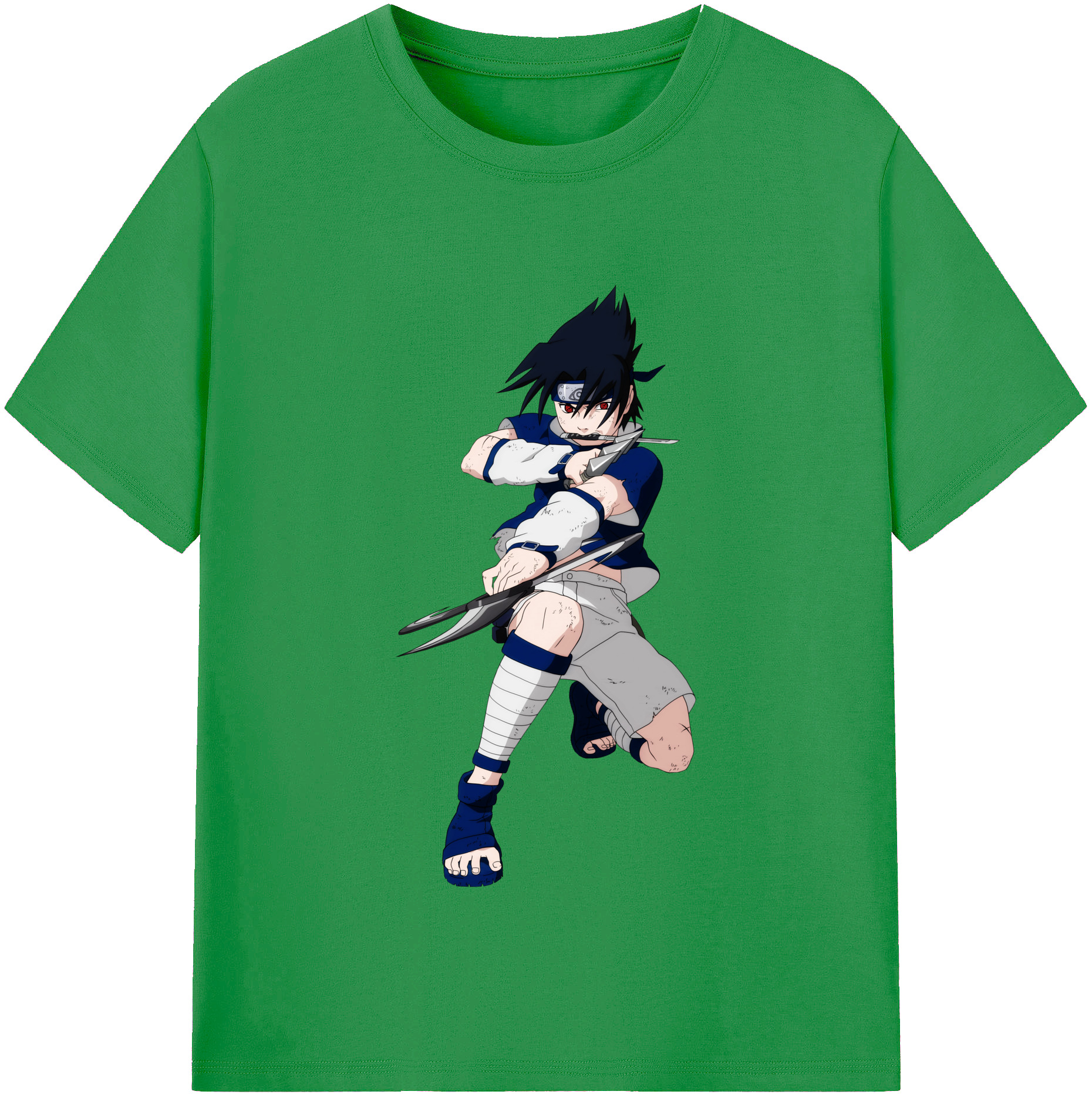 （画像用） NARUTO -ナルト- うちは サスケ Uchiha Sasuke レディースカジュアルプリントTシャツ（綿100％）