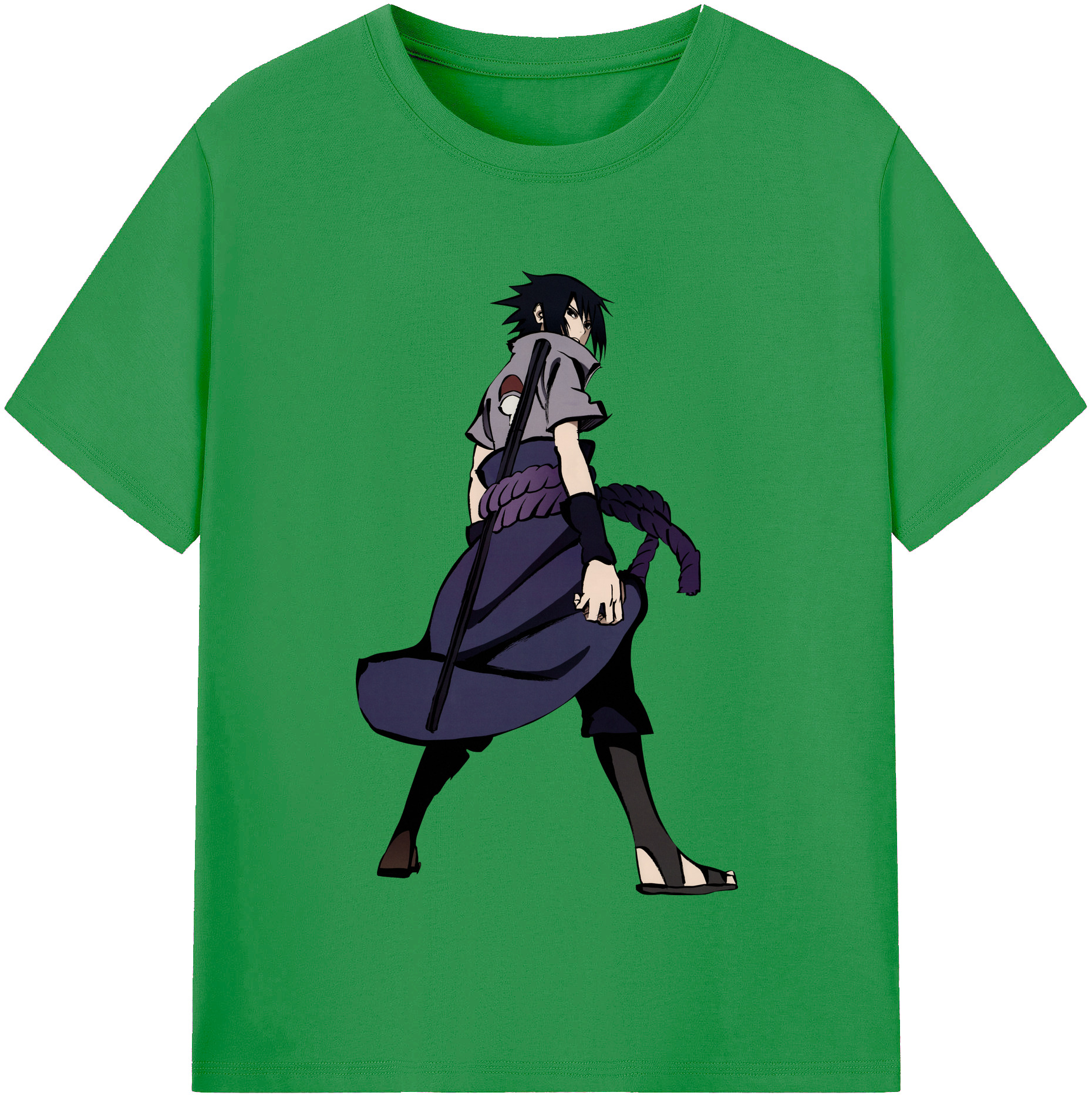 （画像用） NARUTO -ナルト- うちは サスケ Uchiha Sasuke レディースカジュアルプリントTシャツ（綿100％）