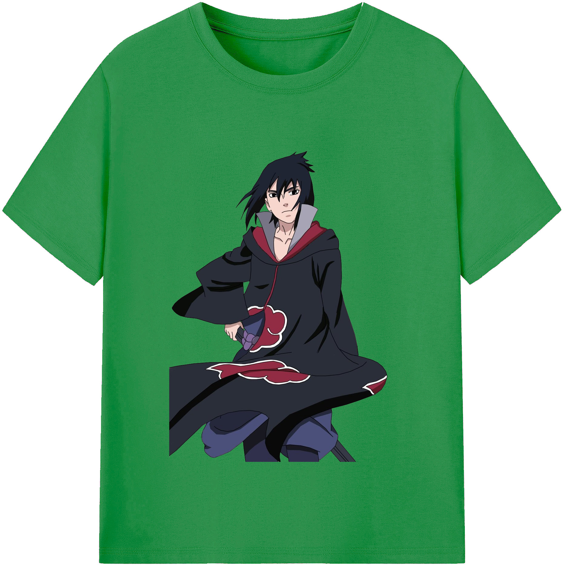 （画像用） NARUTO -ナルト- うちは サスケ Uchiha Sasuke レディースカジュアルプリントTシャツ（綿100％）