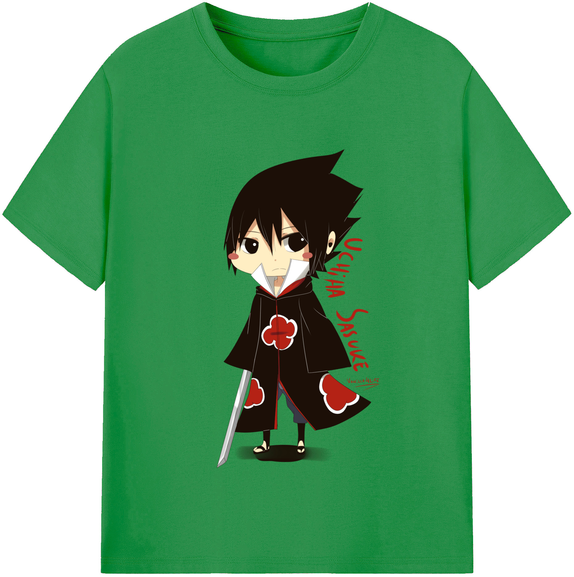 （画像用） NARUTO -ナルト- うちは サスケ Uchiha Sasuke レディースカジュアルプリントTシャツ（綿100％）