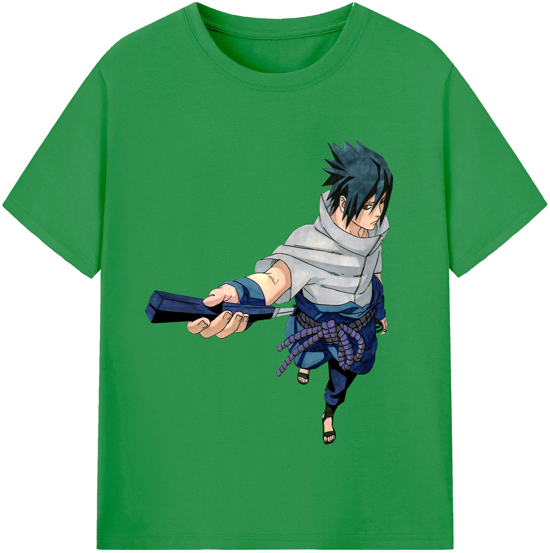 （画像用） NARUTO -ナルト- うちは サスケ Uchiha Sasuke レディースカジュアルプリントTシャツ（綿100％）