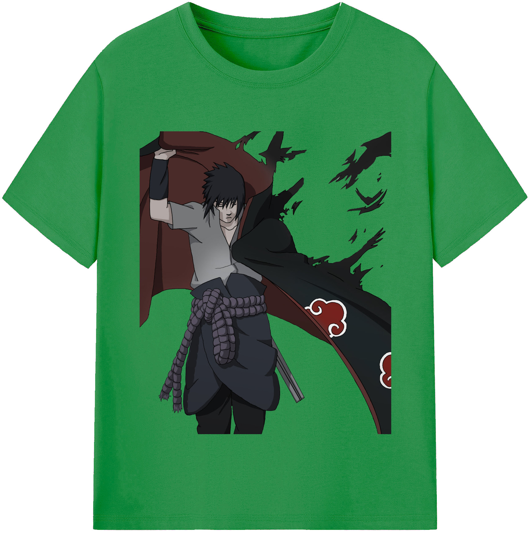 （画像用） NARUTO -ナルト- うちは サスケ Uchiha Sasuke レディースカジュアルプリントTシャツ（綿100％）