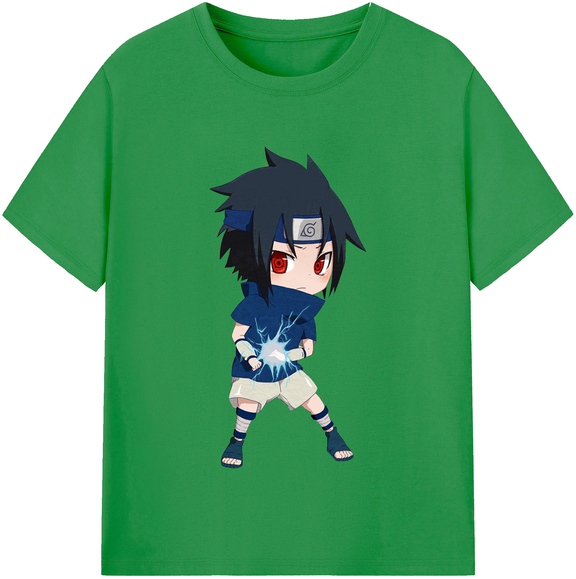 （画像用） NARUTO -ナルト- うちは サスケ Uchiha Sasuke レディースカジュアルプリントTシャツ（綿100％）