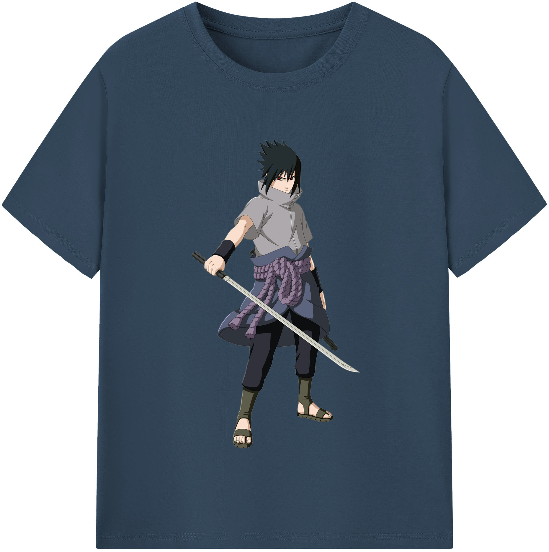 （画像用） NARUTO -ナルト- うちは サスケ Uchiha Sasuke レディースカジュアルプリントTシャツ（綿100％）