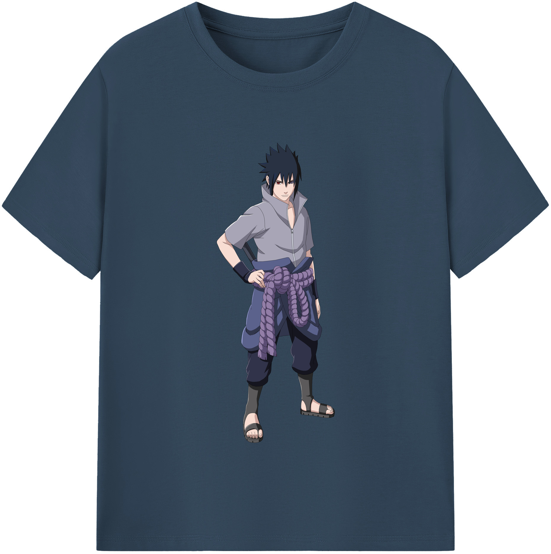 （画像用） NARUTO -ナルト- うちは サスケ Uchiha Sasuke レディースカジュアルプリントTシャツ（綿100％）