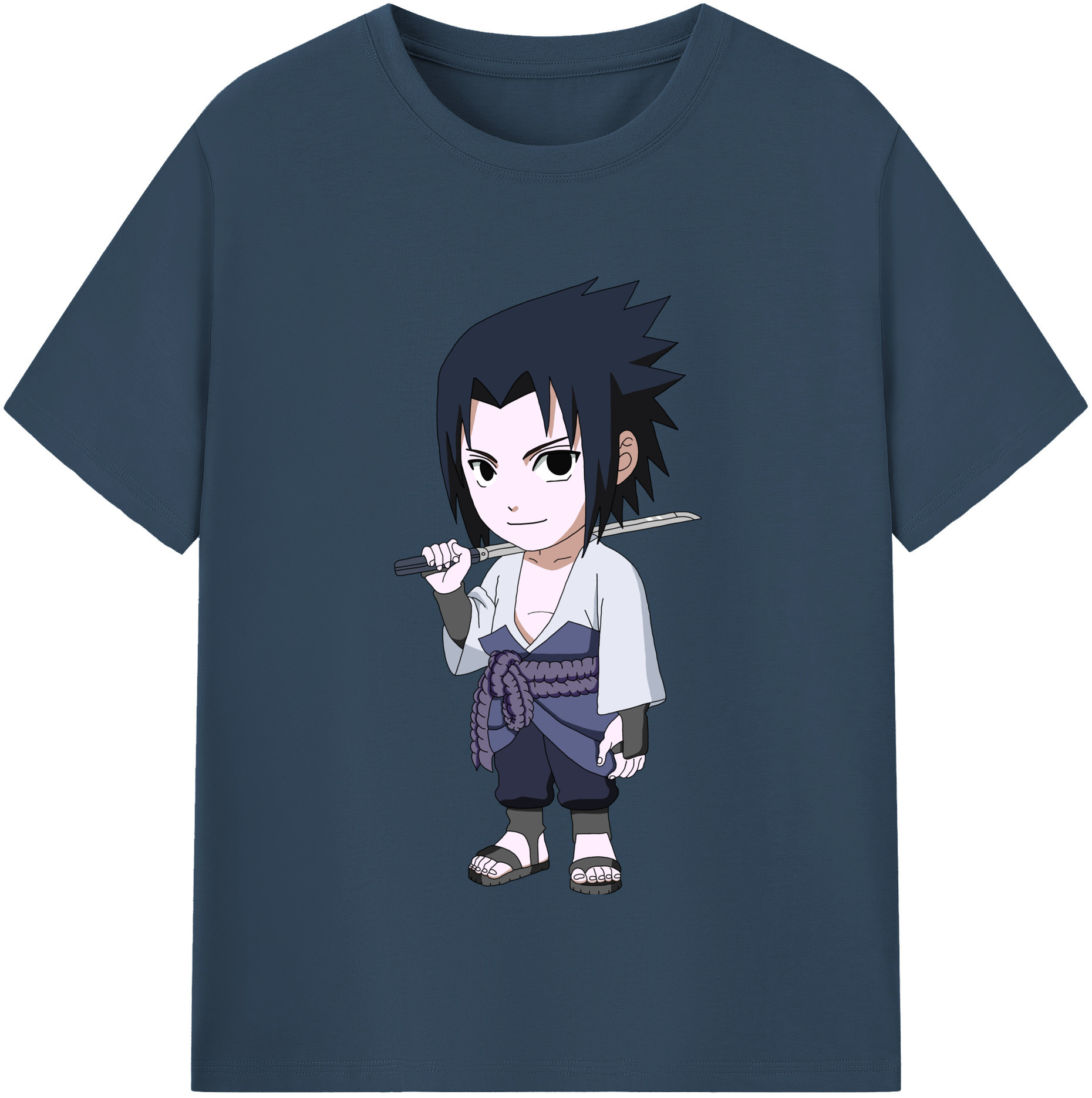 （画像用） NARUTO -ナルト- うちは サスケ Uchiha Sasuke レディースカジュアルプリントTシャツ（綿100％）