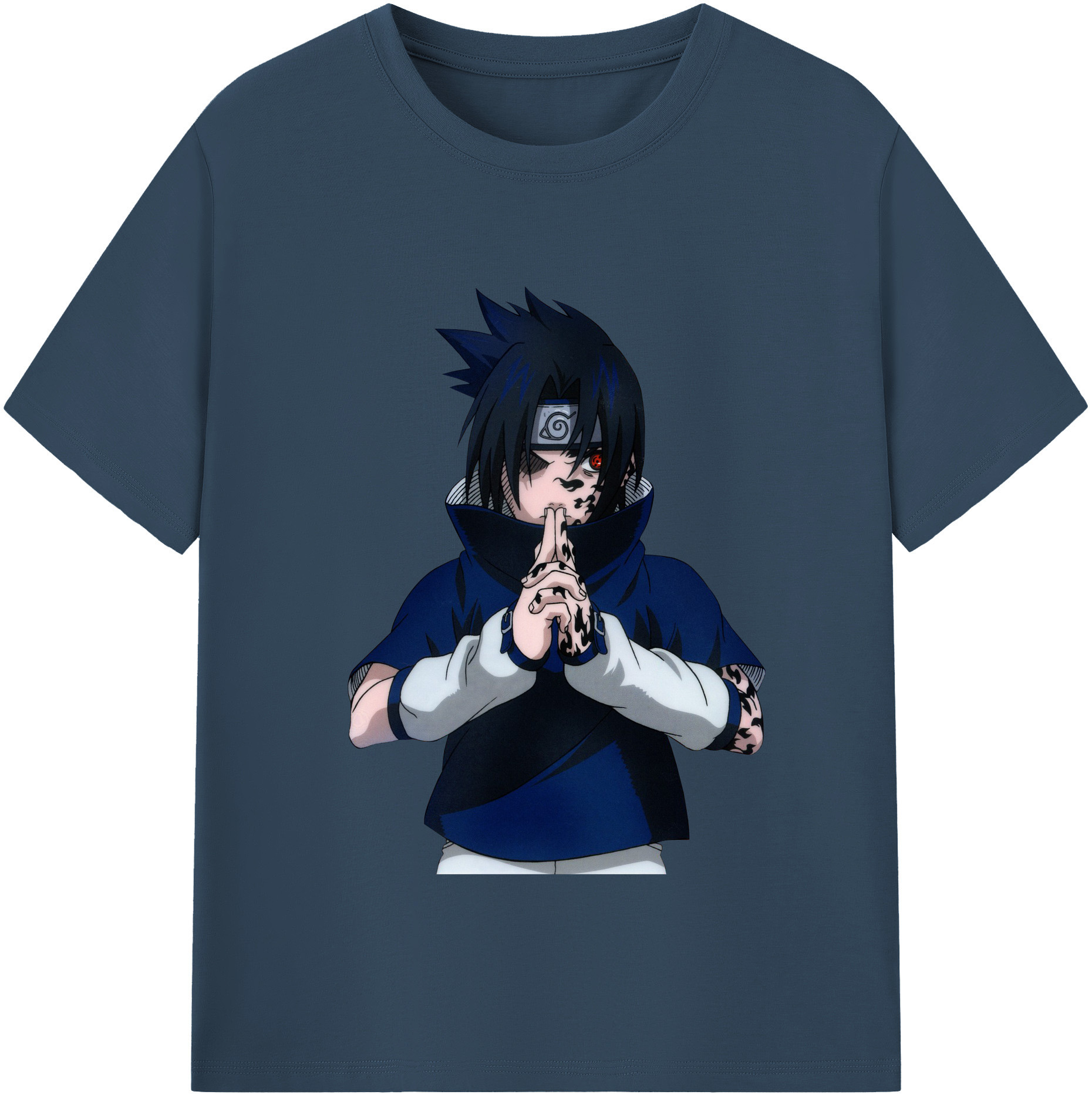 （画像用） NARUTO -ナルト- うちは サスケ Uchiha Sasuke レディースカジュアルプリントTシャツ（綿100％）