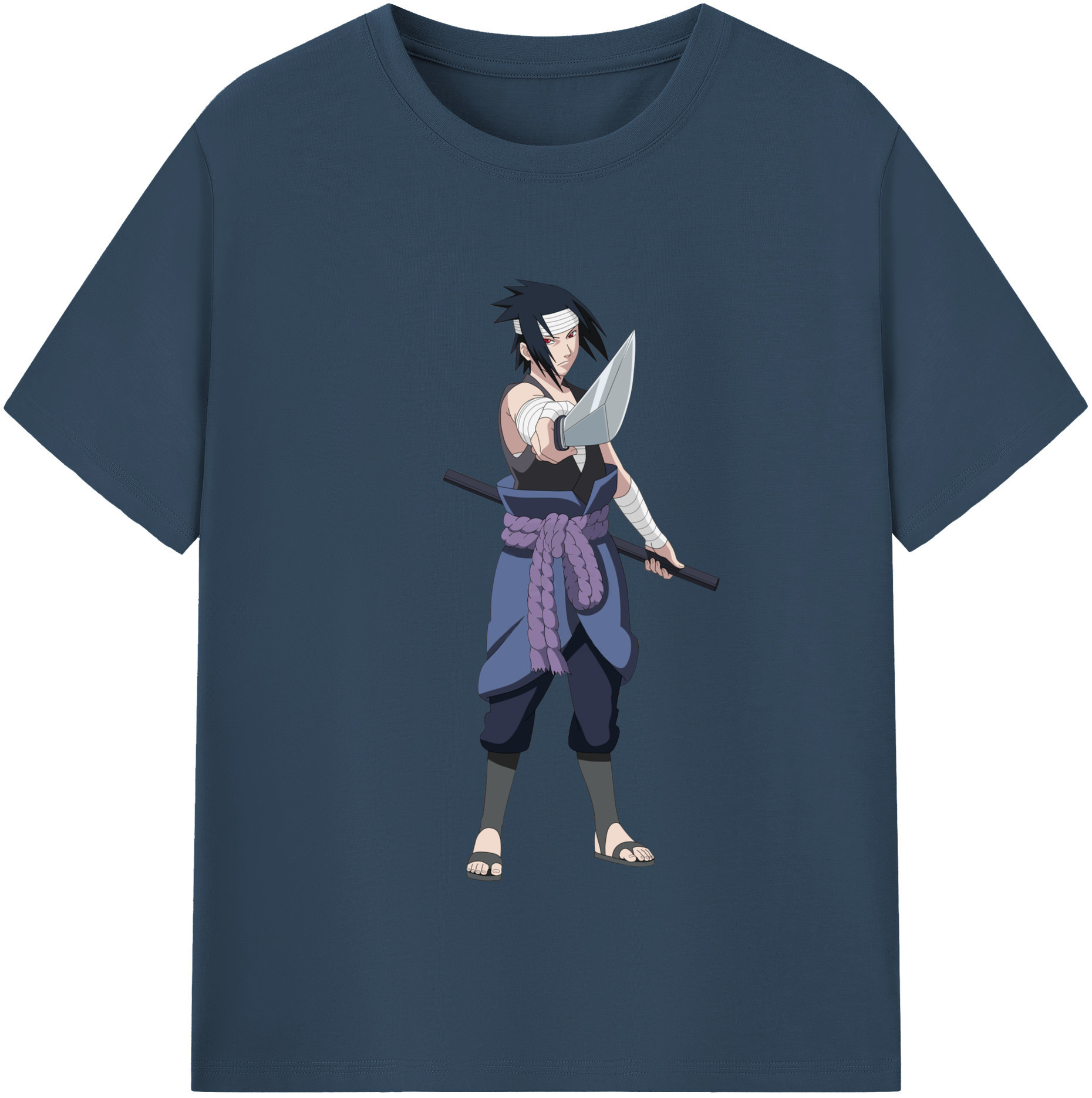 （画像用） NARUTO -ナルト- うちは サスケ Uchiha Sasuke レディースカジュアルプリントTシャツ（綿100％）