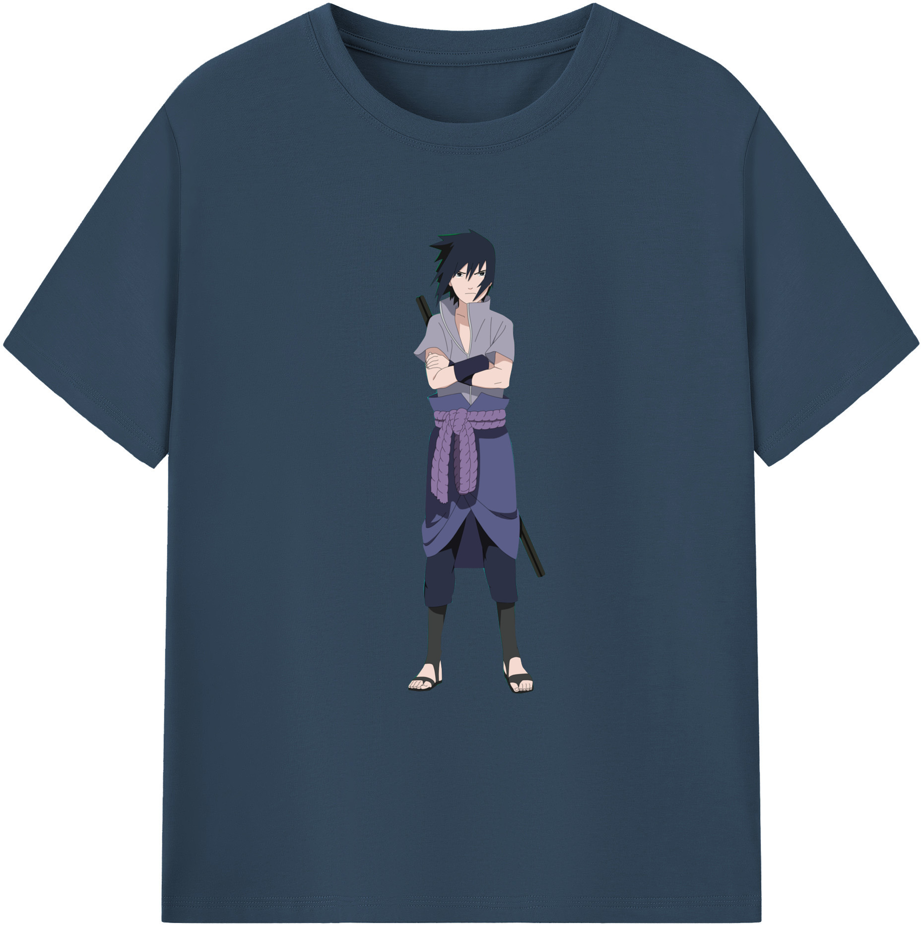 （画像用） NARUTO -ナルト- うちは サスケ Uchiha Sasuke レディースカジュアルプリントTシャツ（綿100％）