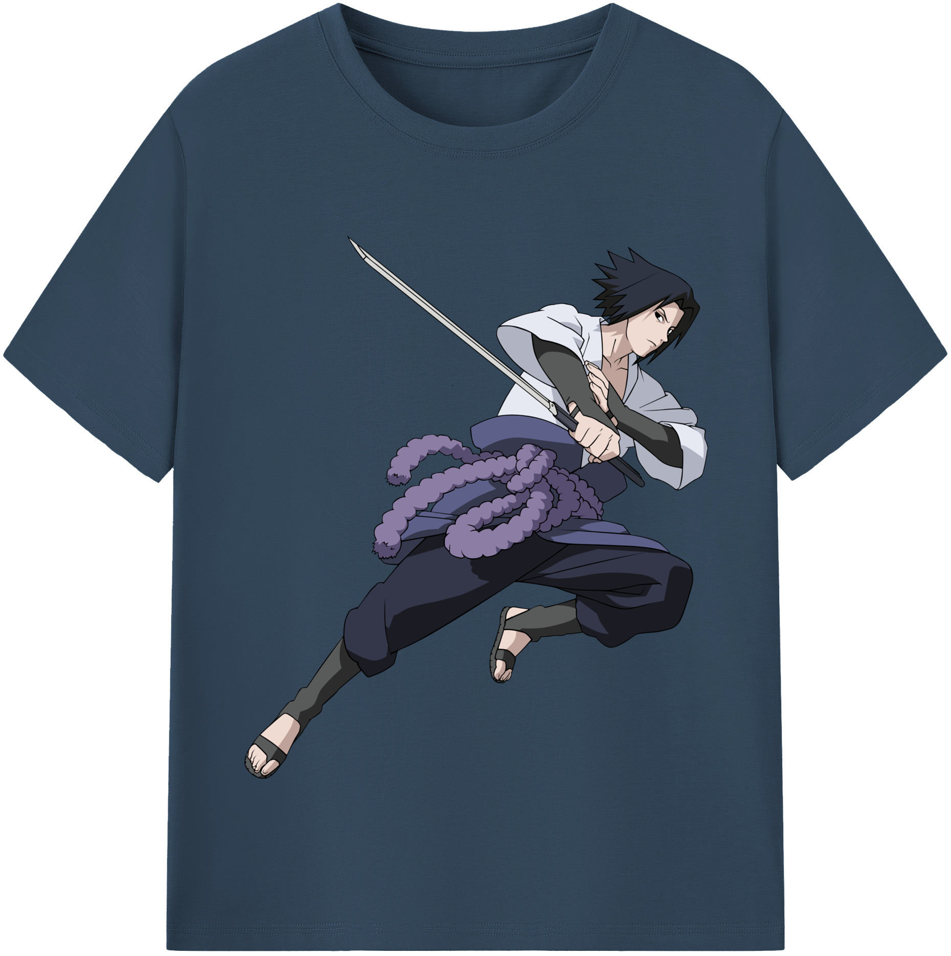 （画像用） NARUTO -ナルト- うちは サスケ Uchiha Sasuke レディースカジュアルプリントTシャツ（綿100％）
