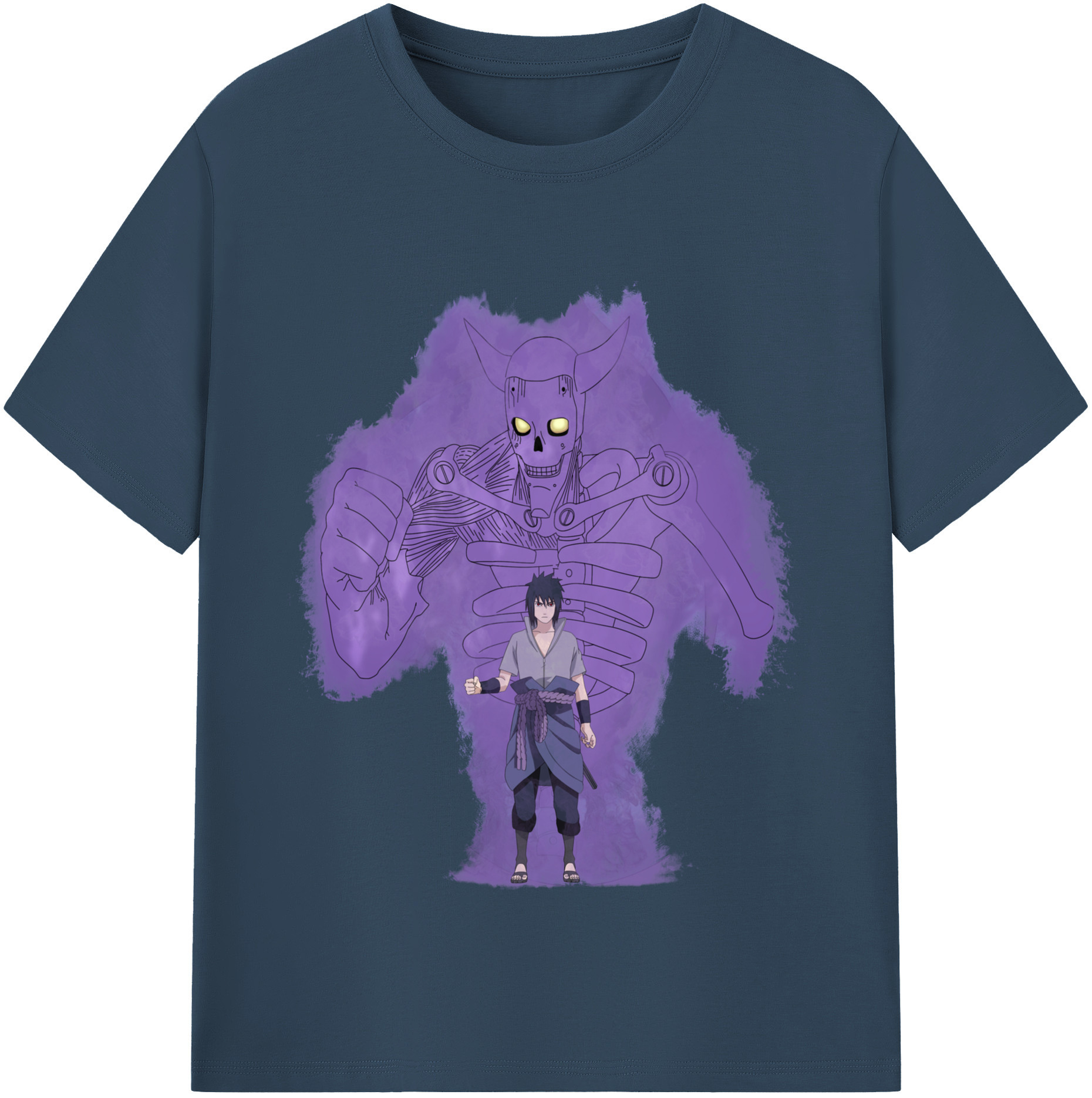 （画像用） NARUTO -ナルト- うちは サスケ Uchiha Sasuke レディースカジュアルプリントTシャツ（綿100％）