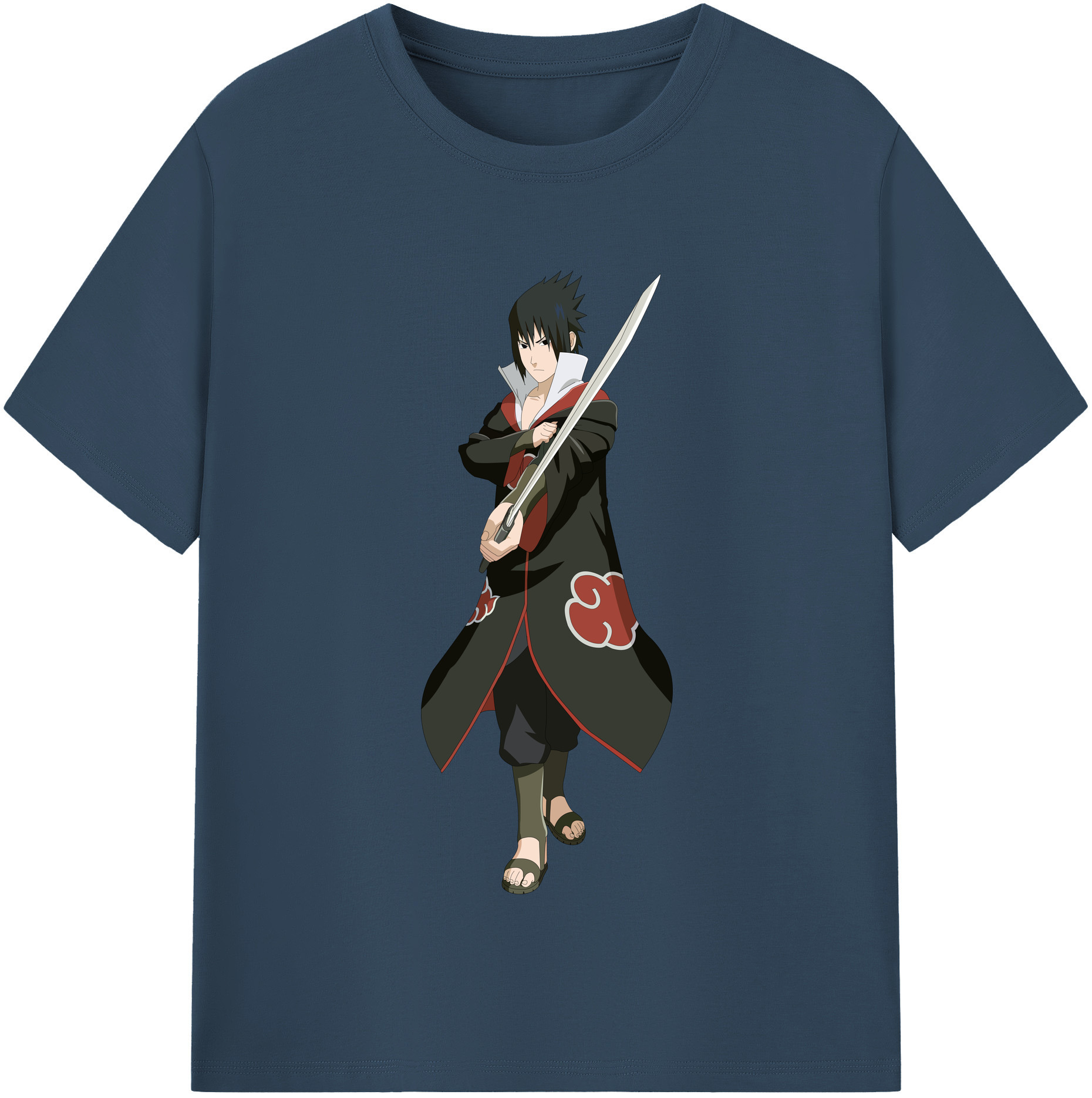 （画像用） NARUTO -ナルト- うちは サスケ Uchiha Sasuke レディースカジュアルプリントTシャツ（綿100％）