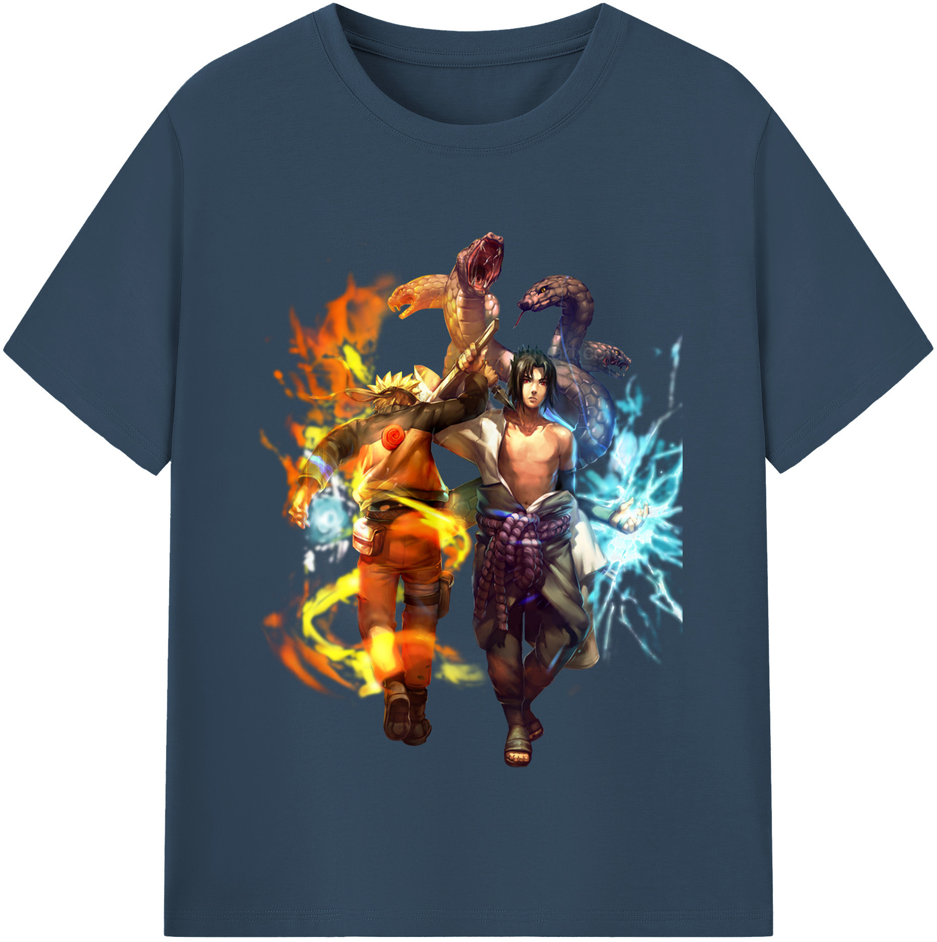 （画像用） NARUTO -ナルト- うちは サスケ Uchiha Sasuke レディースカジュアルプリントTシャツ（綿100％）