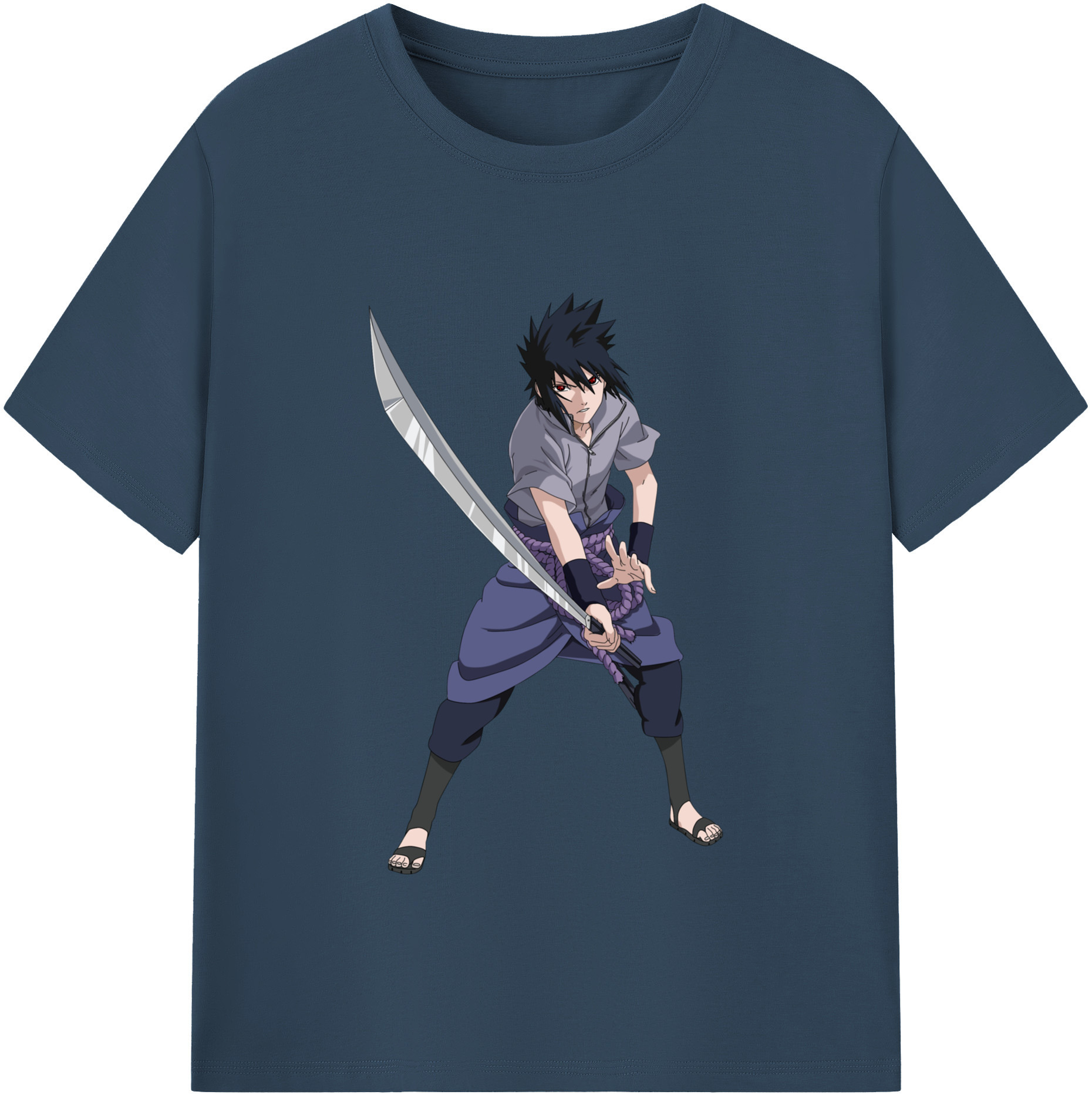 （画像用） NARUTO -ナルト- うちは サスケ Uchiha Sasuke レディースカジュアルプリントTシャツ（綿100％）