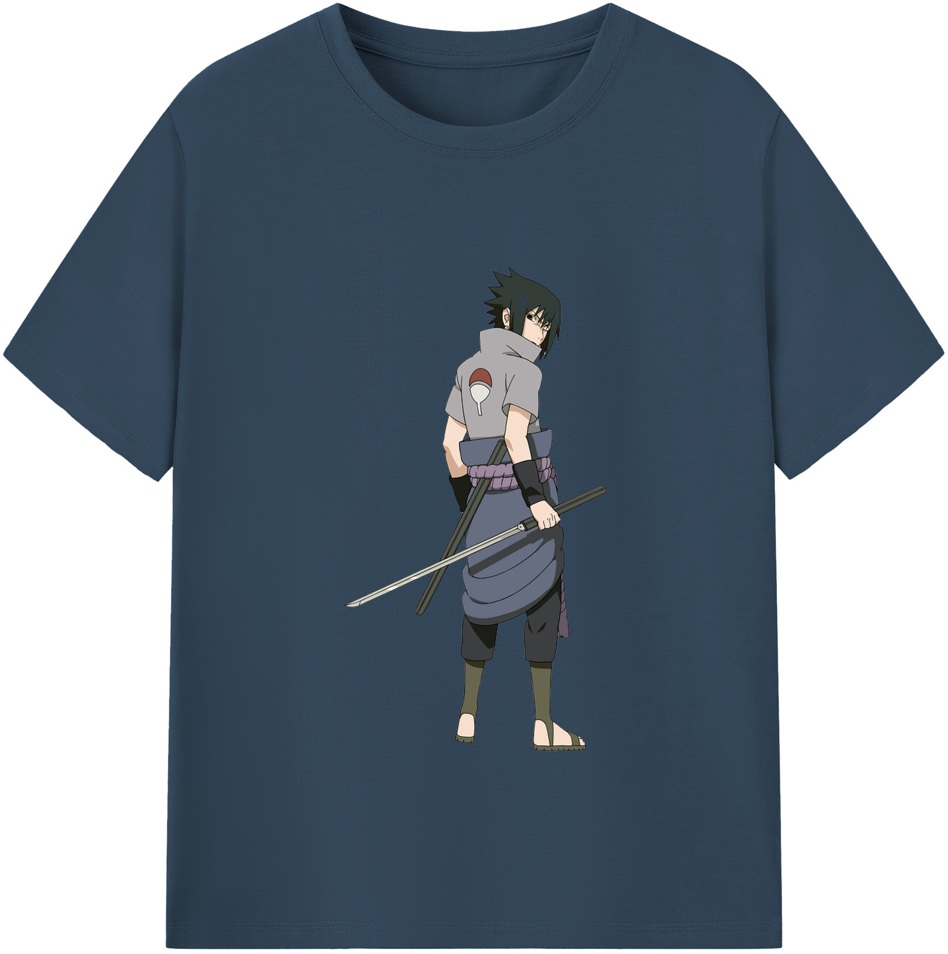 （画像用） NARUTO -ナルト- うちは サスケ Uchiha Sasuke レディースカジュアルプリントTシャツ（綿100％）