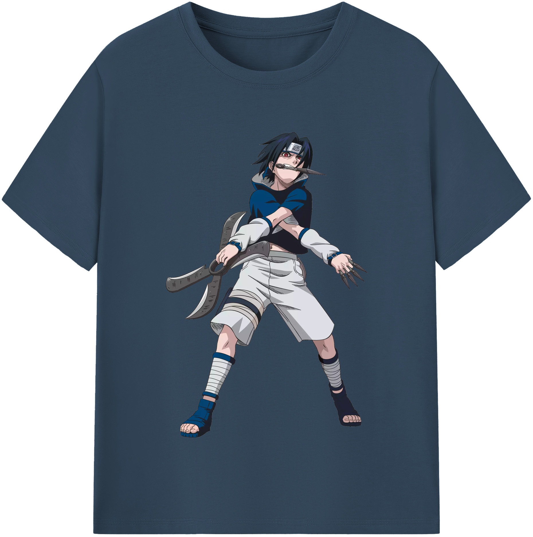 （画像用） NARUTO -ナルト- うちは サスケ Uchiha Sasuke レディースカジュアルプリントTシャツ（綿100％）