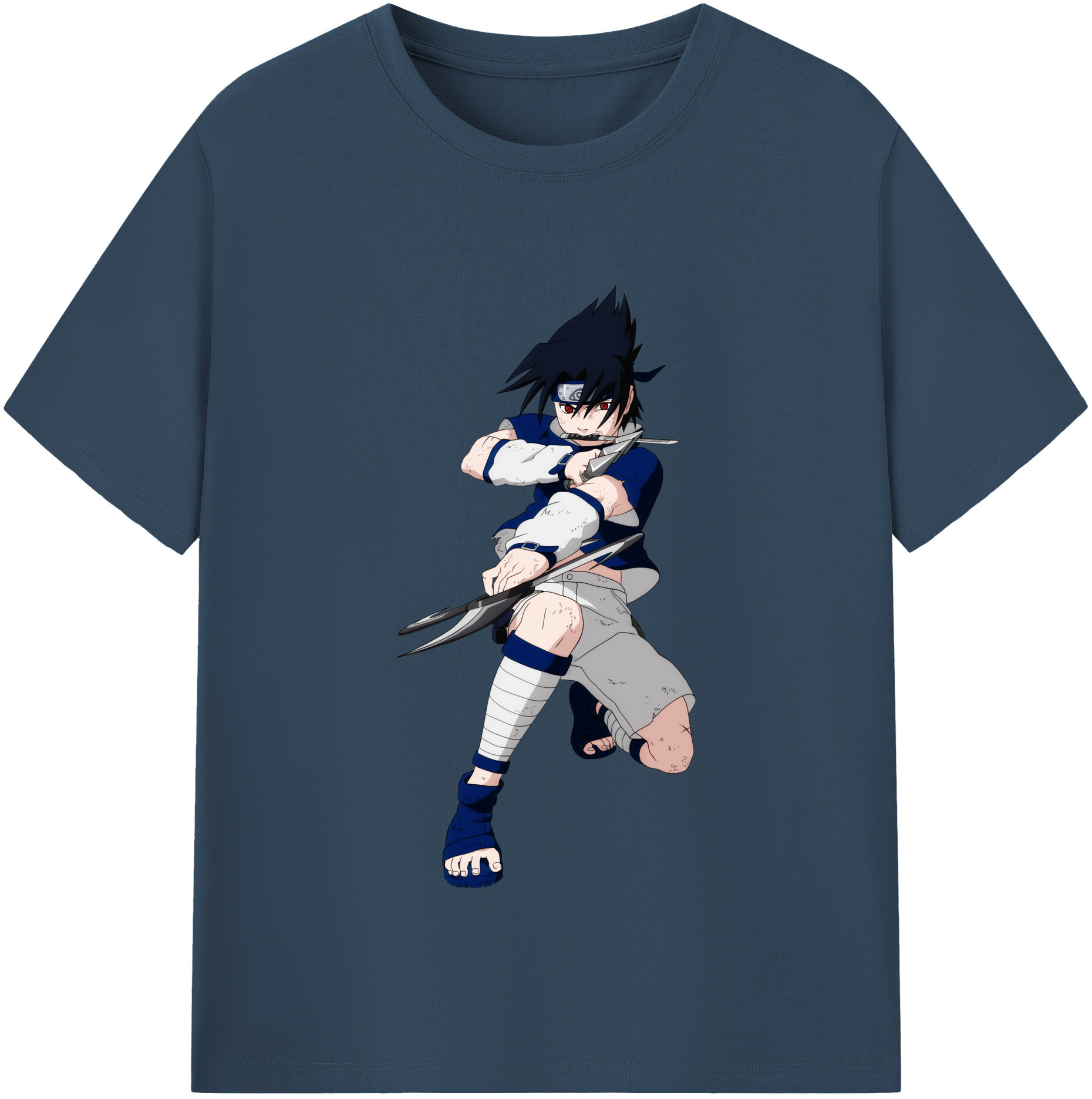 （画像用） NARUTO -ナルト- うちは サスケ Uchiha Sasuke レディースカジュアルプリントTシャツ（綿100％）