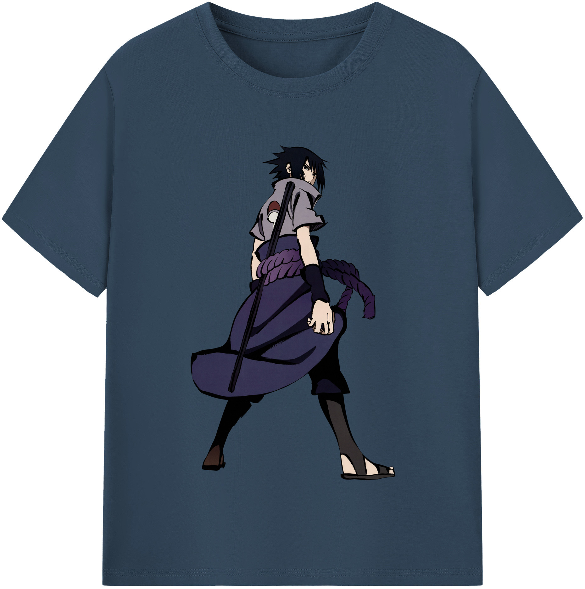（画像用） NARUTO -ナルト- うちは サスケ Uchiha Sasuke レディースカジュアルプリントTシャツ（綿100％）