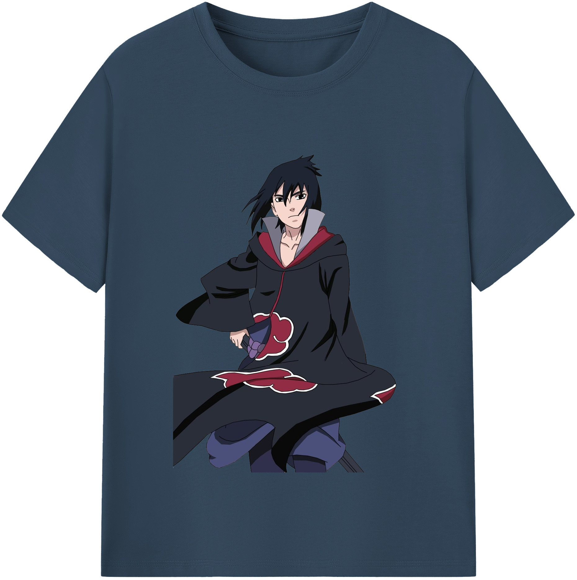 （画像用） NARUTO -ナルト- うちは サスケ Uchiha Sasuke レディースカジュアルプリントTシャツ（綿100％）
